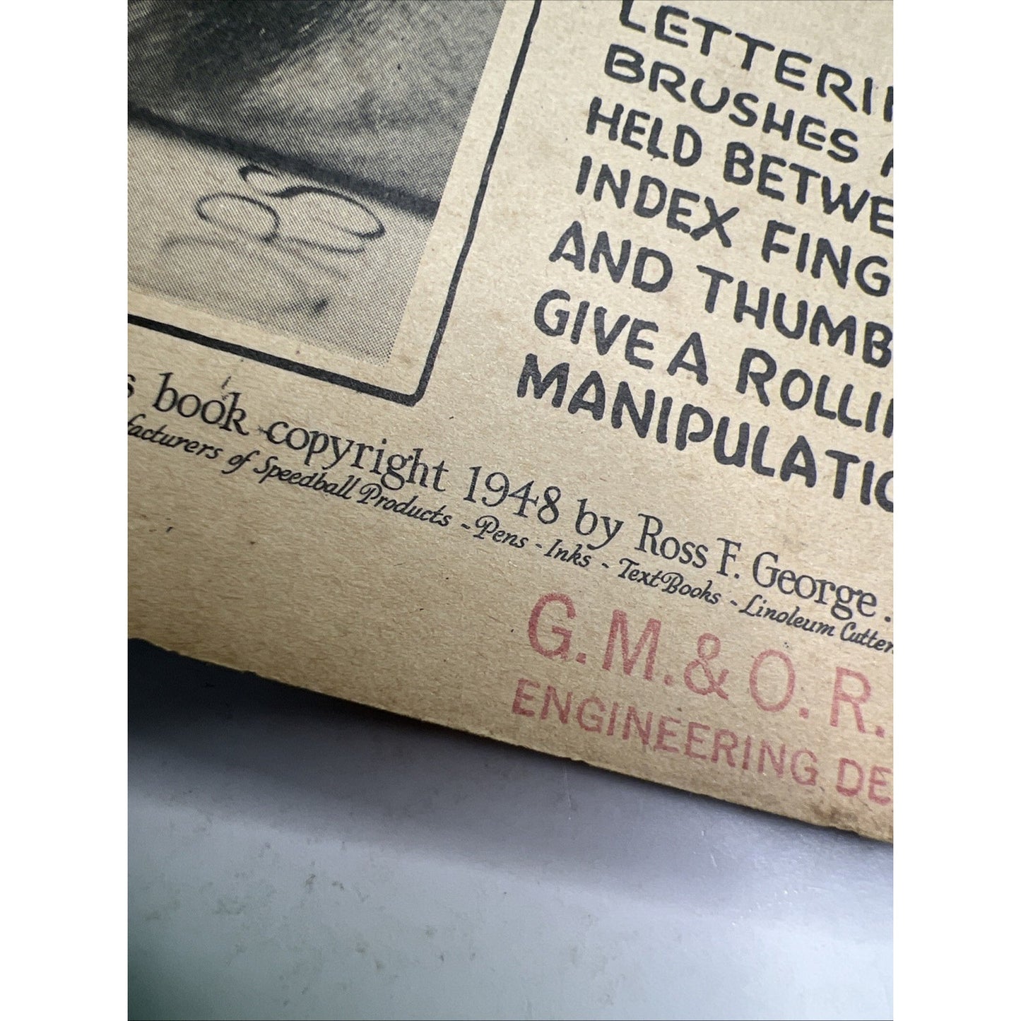 1948 Speedball Lettering Book Property GM&O RAILROAD DRAFTING DEPT MOBILE AL