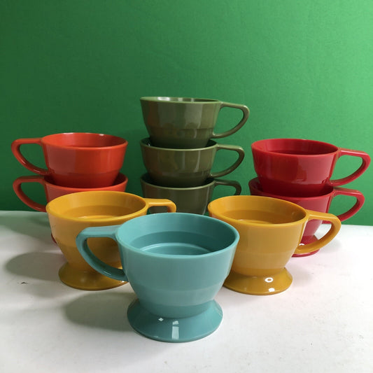 Set 10 VTG SOLO Cozy Cup Holders No. 68 Plastic Red Orange Yellow Blue Green MCM
