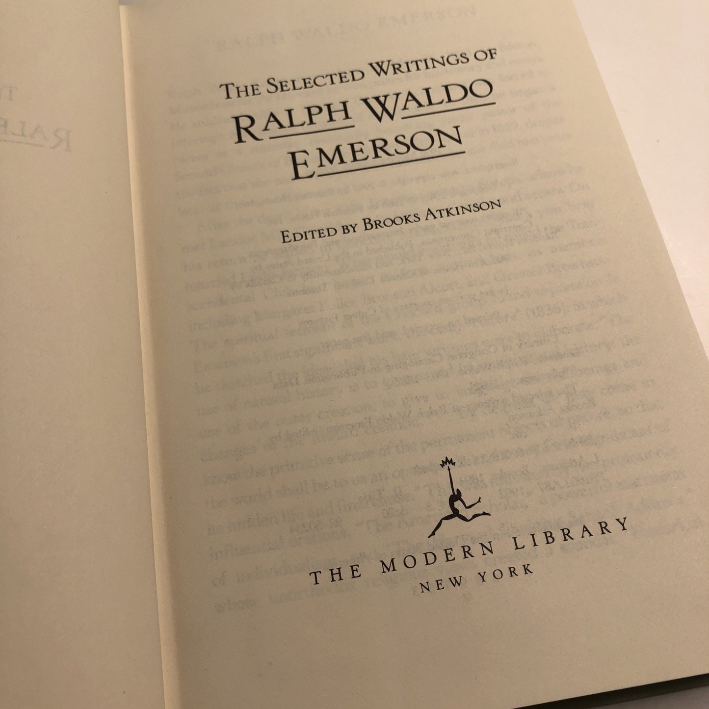 The Selected Writings of Ralph Waldo Emerson by Ralph Waldo Emerson 1992 HC DJ