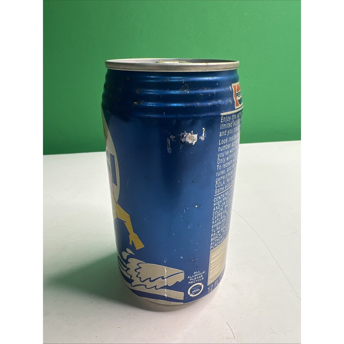 Pepsi Surfer Cool Cans Aluminum Full Can Flat Pull Tab Top Rare Vintage Soda