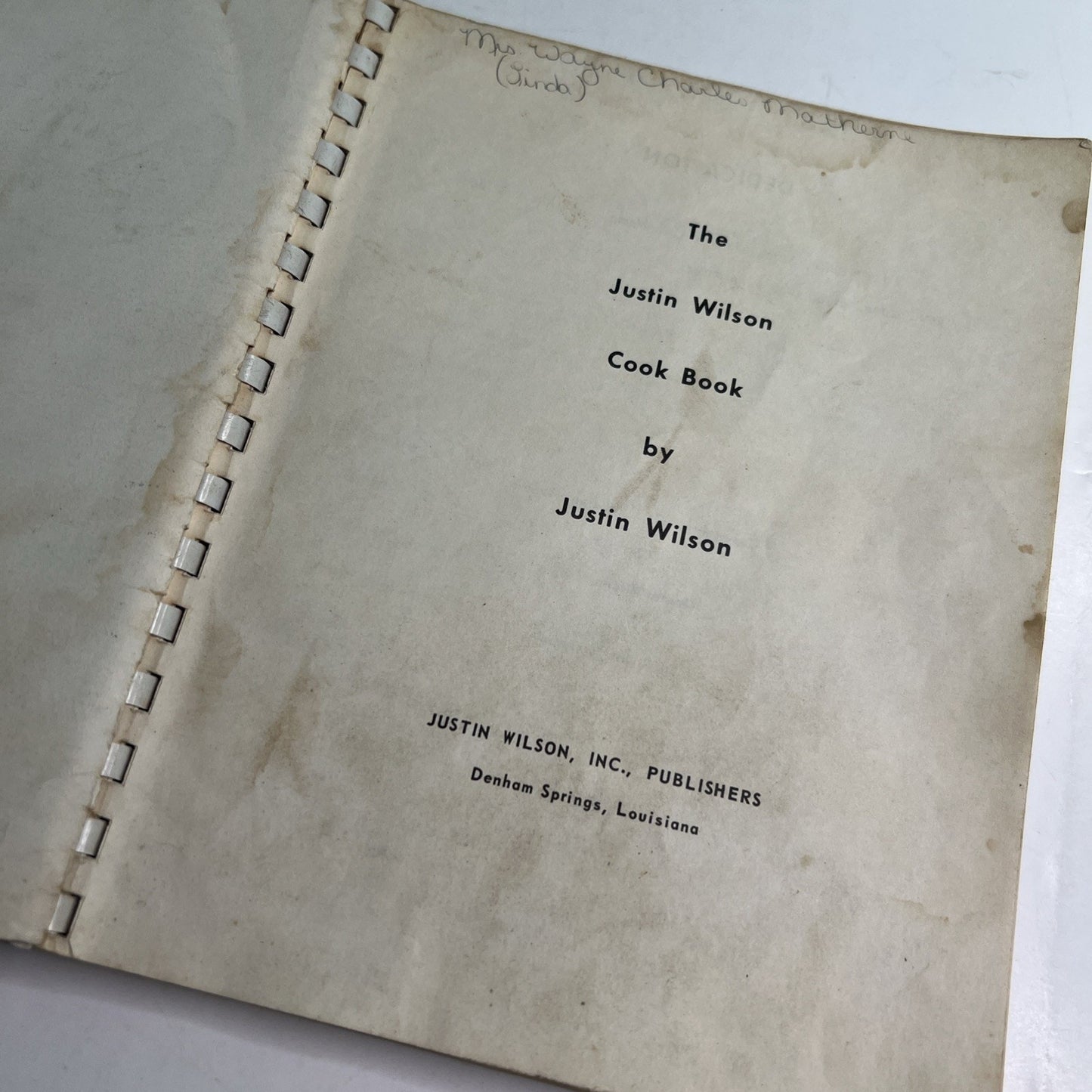 SIGNED The Justin Wilson Cookbook Cajun Cooker 1965 Denham Springs Louisiana