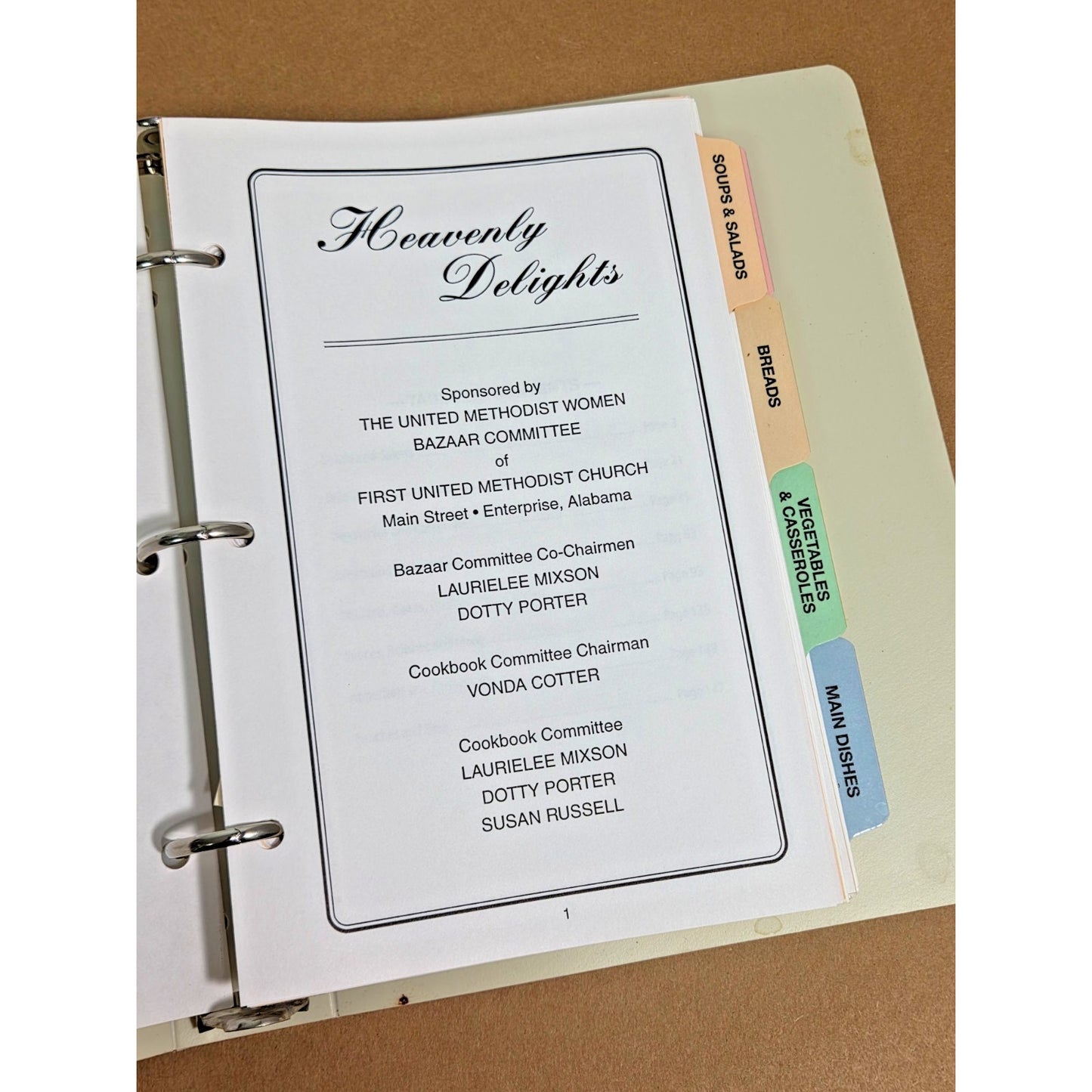 Vintage Heavenly Delights Cookbook First United Methodist Church Enterprise AL