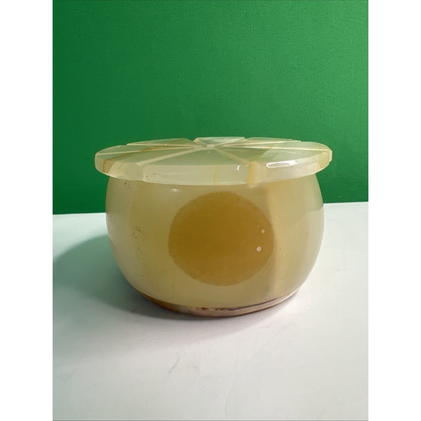 Carved Soapstone Small Box Round Trinket Vanity Natural Stone with Lid