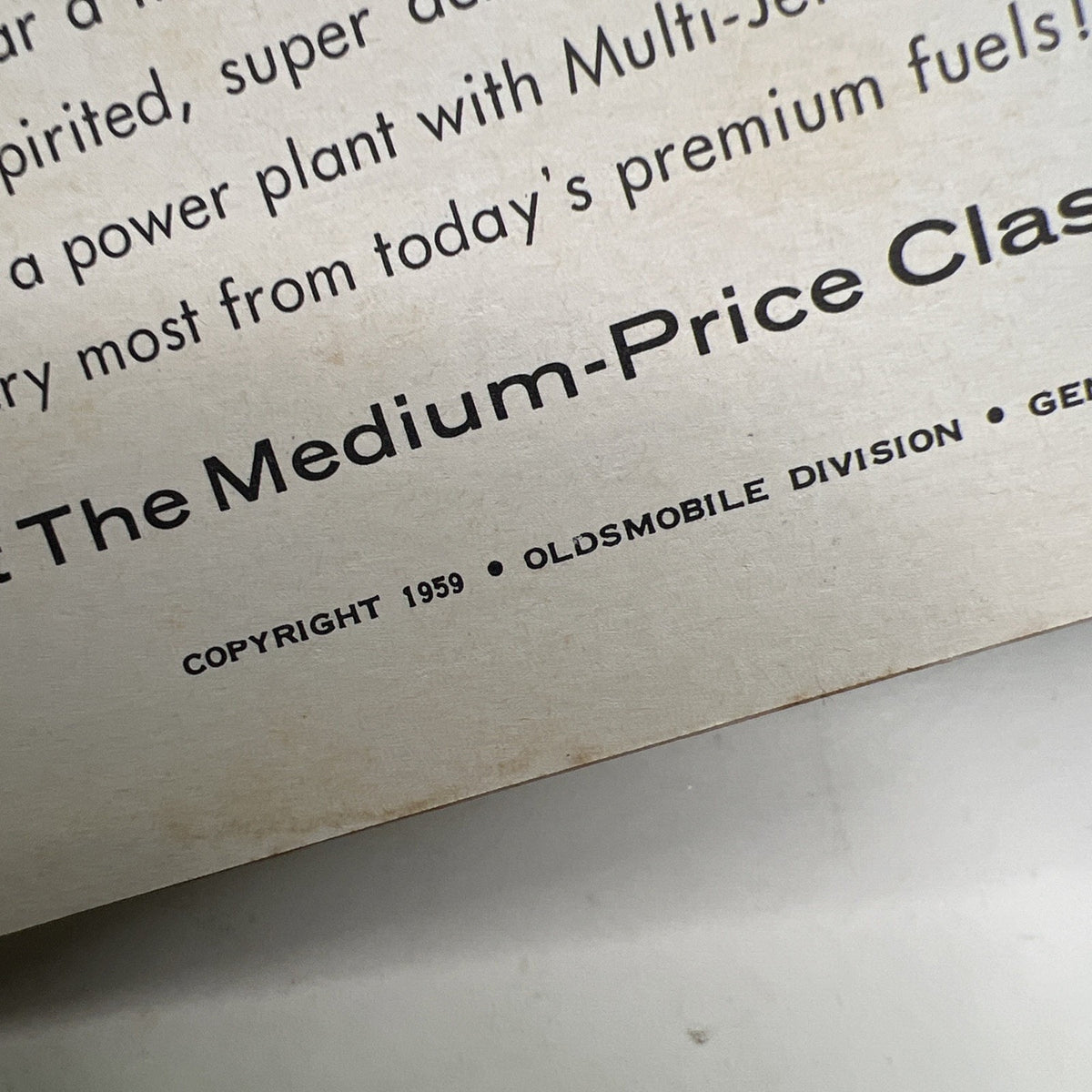 1960 Oldsmobile 98 88 Small Sales Brochure Poster Full Color