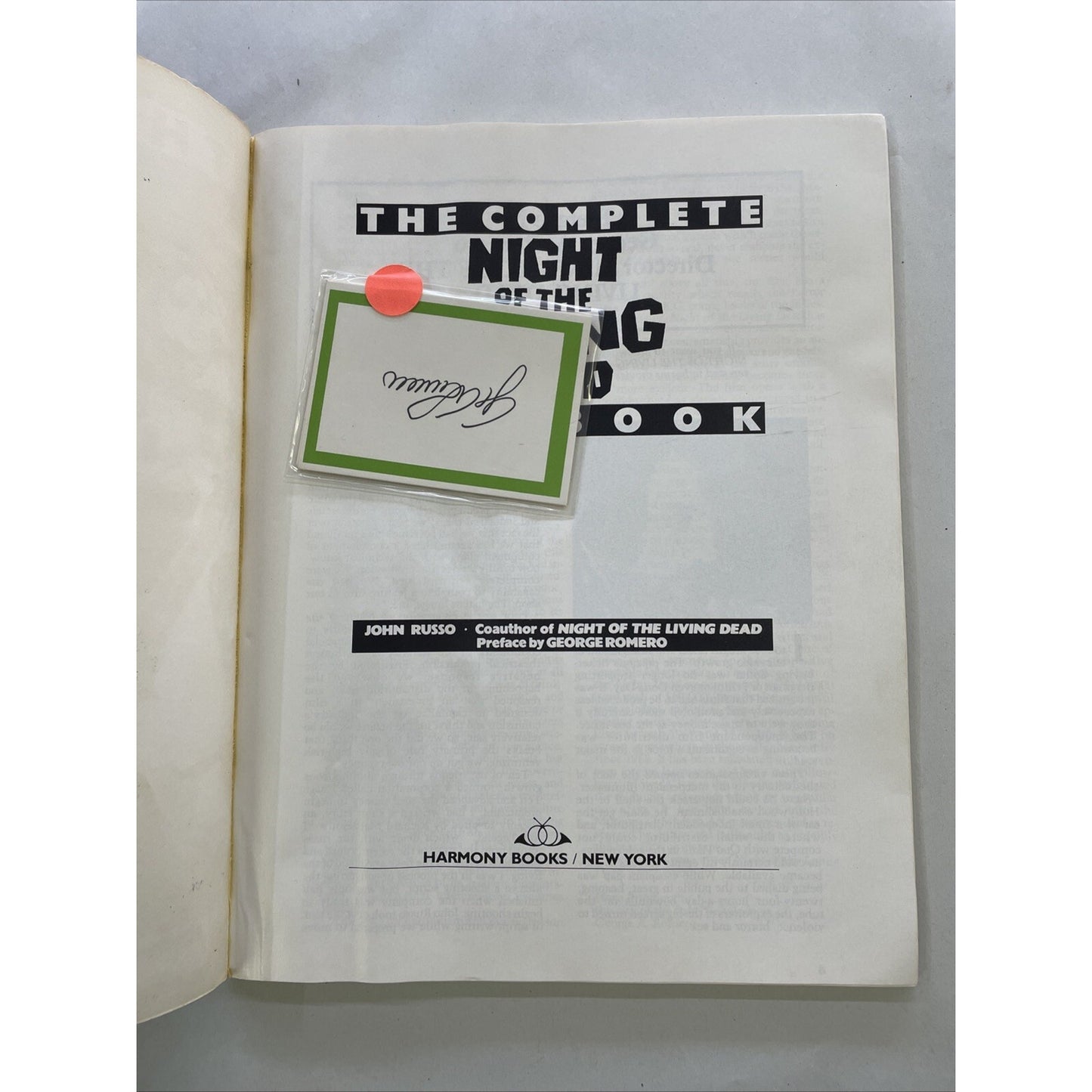 The Complete Night of the Living Dead Filmbook by John Russo (1985) - SIGNED