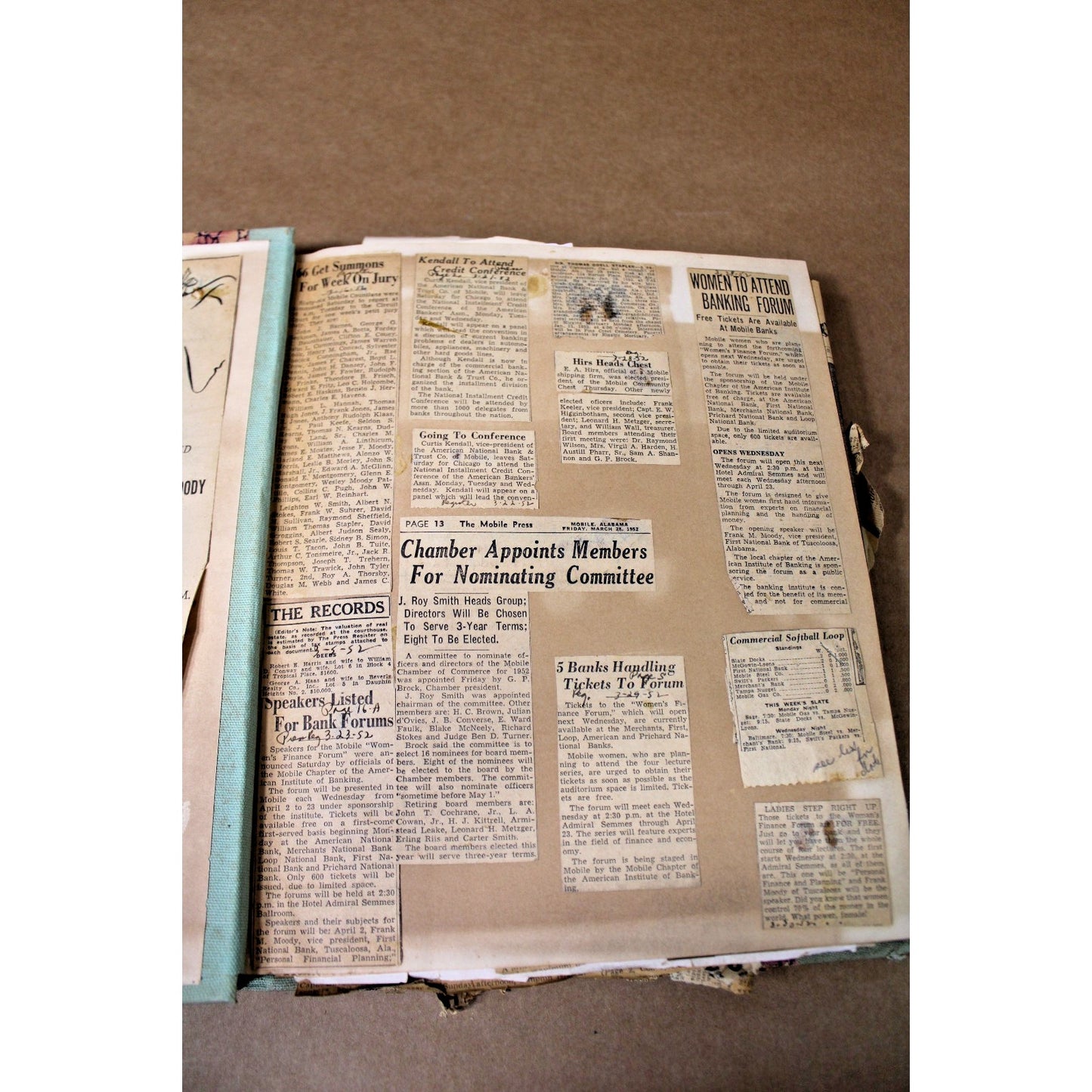 Mobile, AL Vintage Scrapbook 1952-53, Port City News, Mardi Gras, Press Register