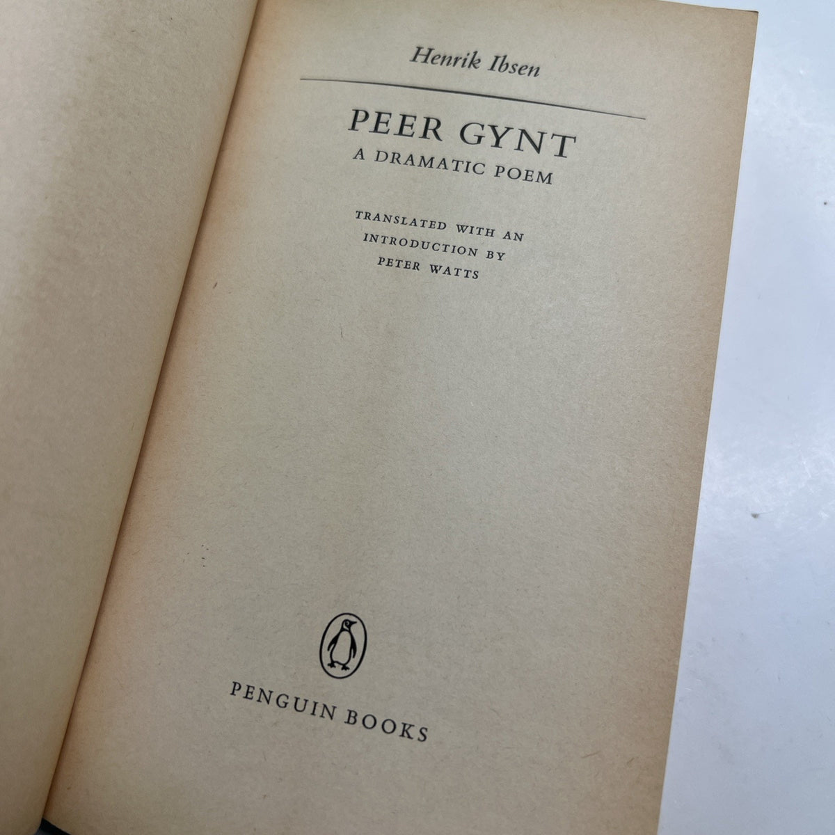 Peer Gynt: A Dramatic Poem Henrik Ibsen 1966/1970 PB Penguin Classics
