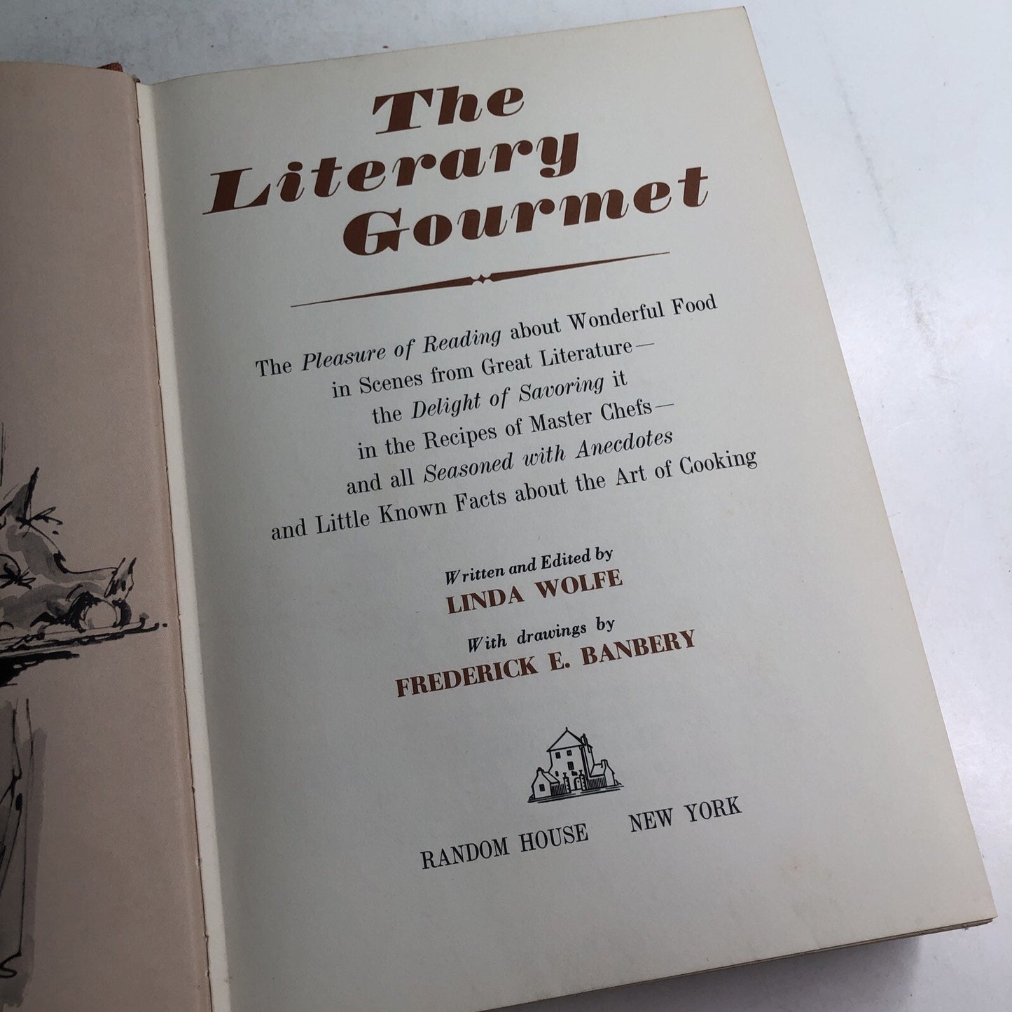 The Literary Gourmet Cookbook By Linda Wolfe First Printing 1962 HC
