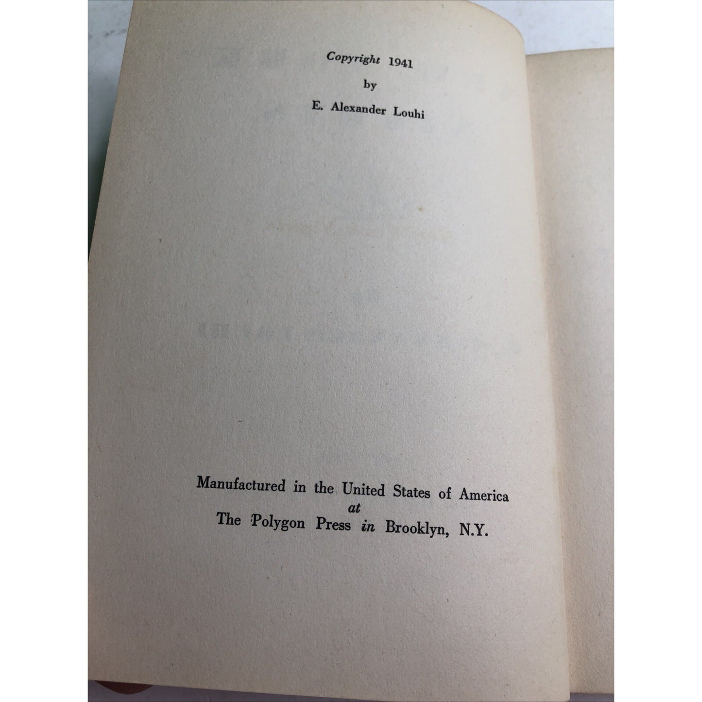 New York Nights by E. Alexander Louhi HC 1st Edition 1941