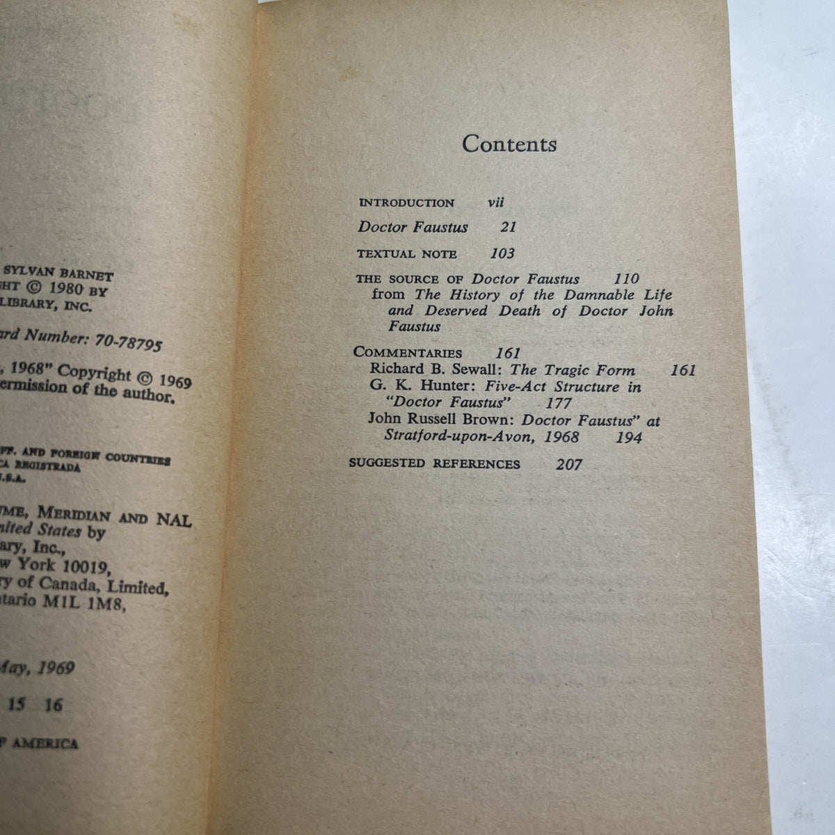Doctor Faustus by Christopher Marlowe 1969 First Printing Signet Classic Drama
