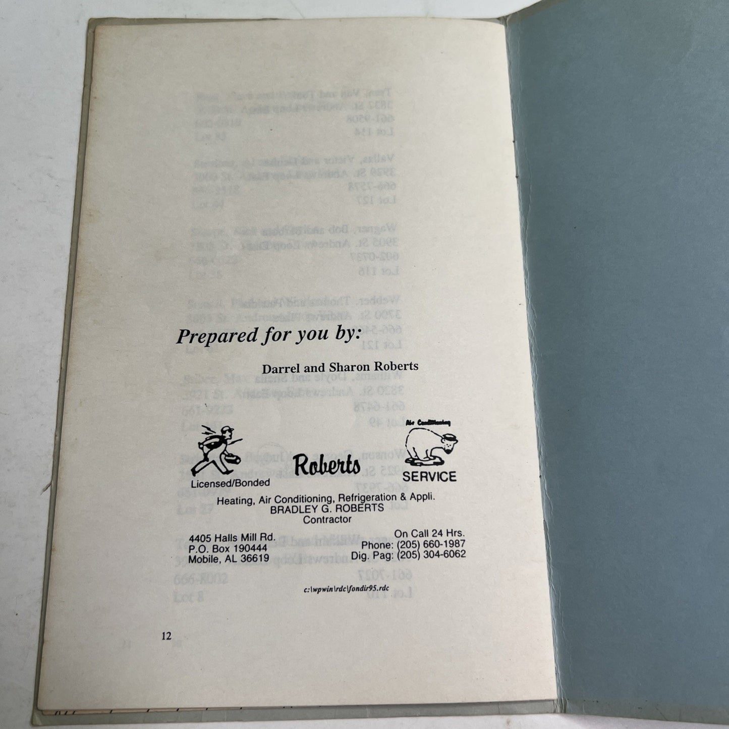 Fall 1995 Riviere du Chien Estates Directory Mobile Alabama Community