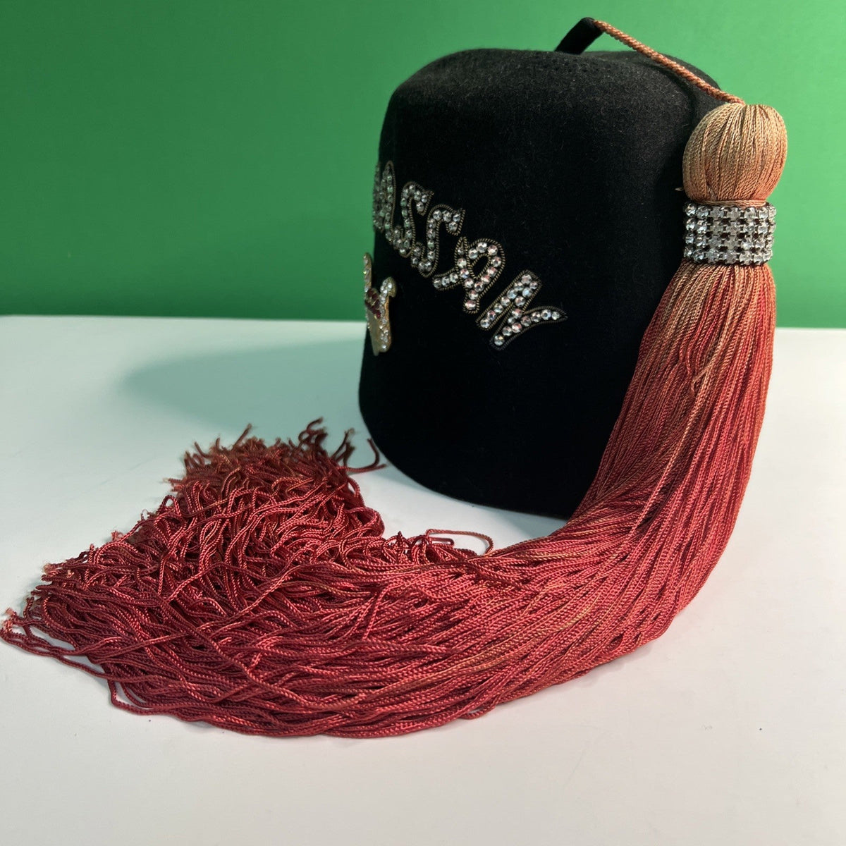 Vintage Shriners Fez Masonic Hat Al Hassan Pin Tassel Harry M. Osers Co. NY
