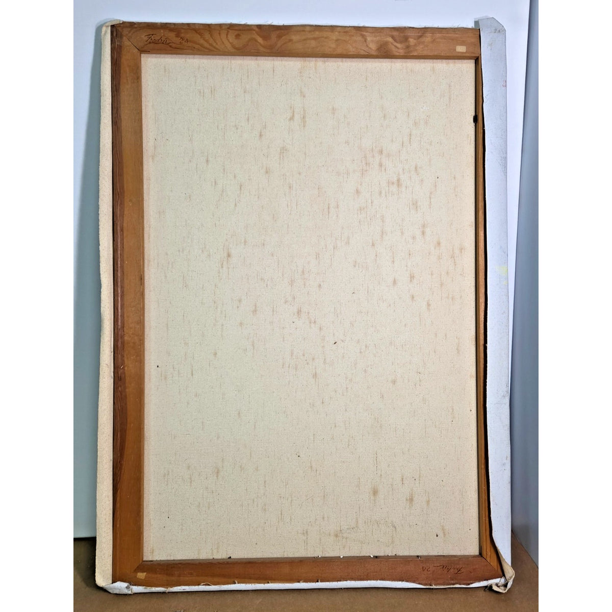 Vintage Mid-Century Impasto Portrait - Woman with Black Cat - 24"x34" Painting