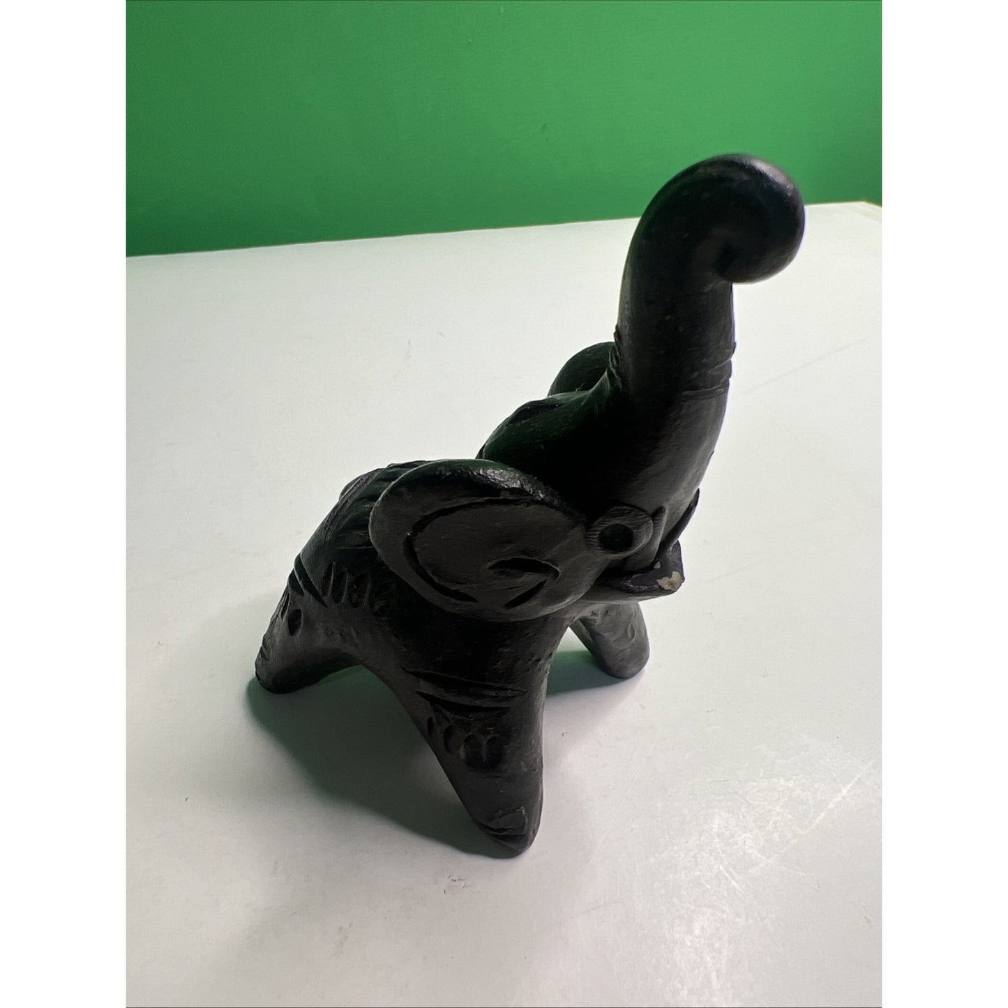 Black Clay Barro Negro Elephant From Oaxaca Mexico Handmade Detailed Good Luck