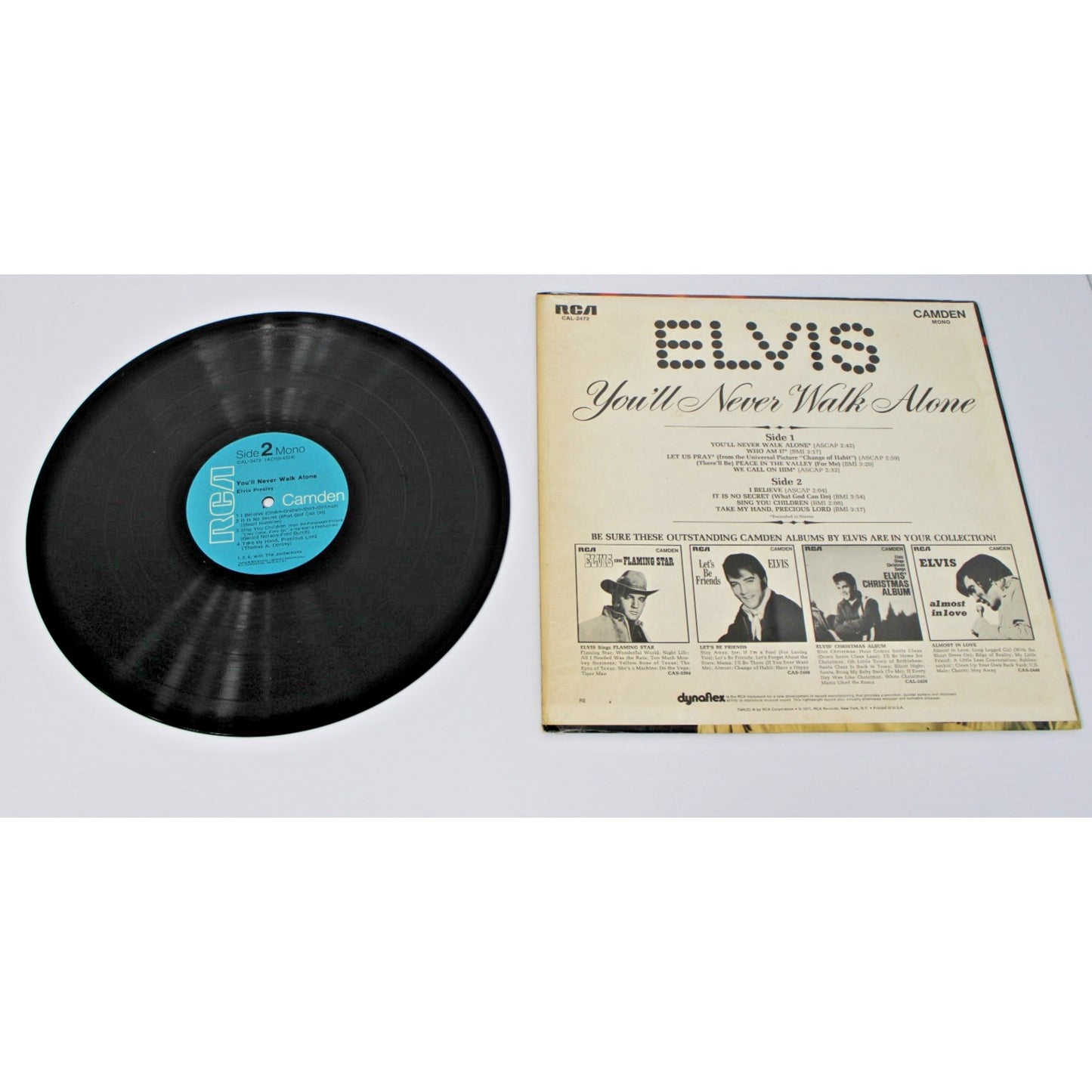 Elvis Presley- You’ll Never Walk Alone, CAL-2472 RCA Camden Mono Dynaflex VG+