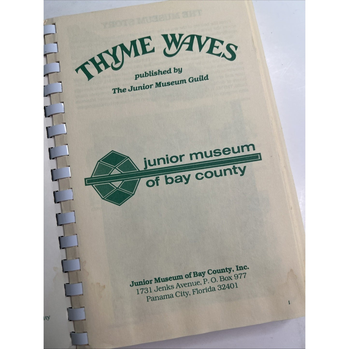 Thyme Waves Panama City Florida Junior Museum Guild Bay County Cookbook Recipes