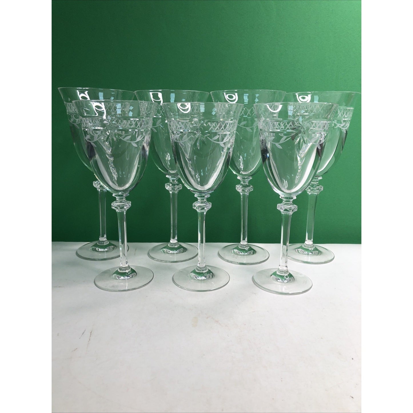 Mixed Lot 7 Royal Doulton WELLESLEY Wine Glasses (3) & Water Goblets (4) CHIPS