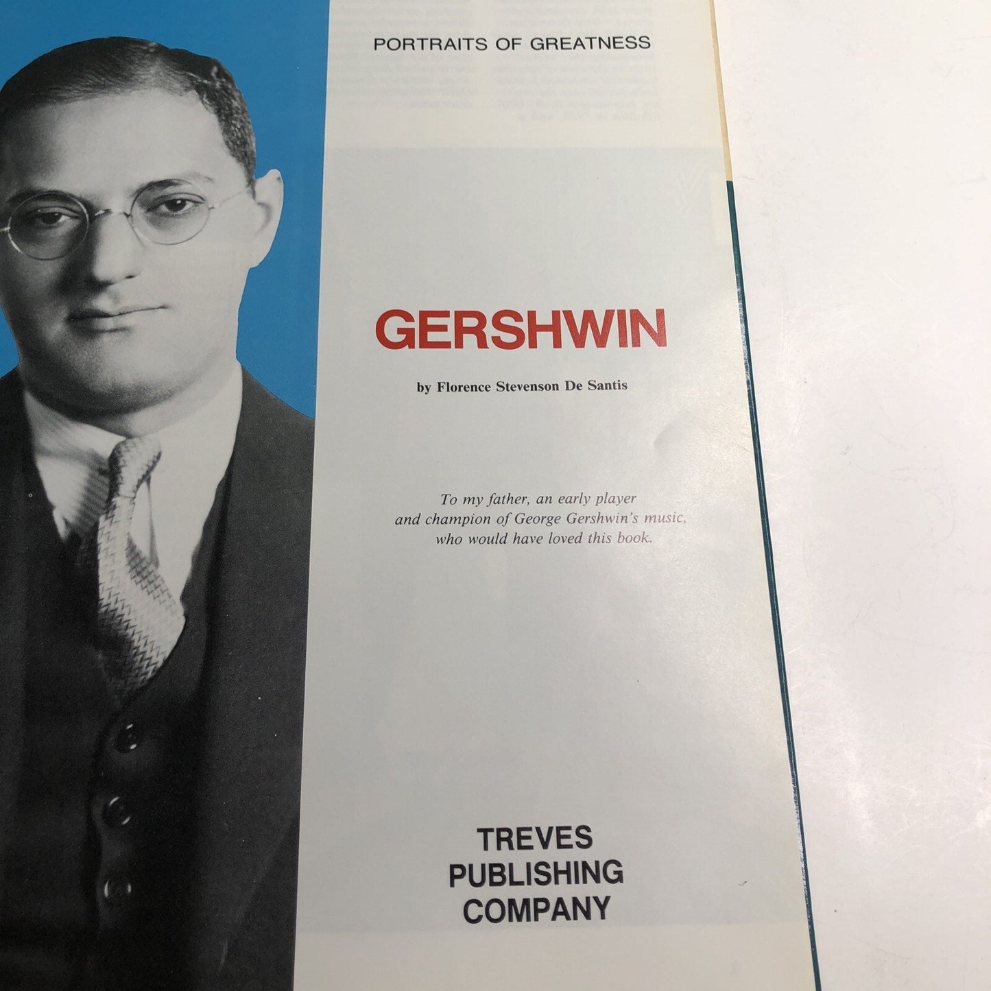 1987 GERSHWIN Portraits Of Greatness by Florence Stevenson DeSantis HC 1st Ed.