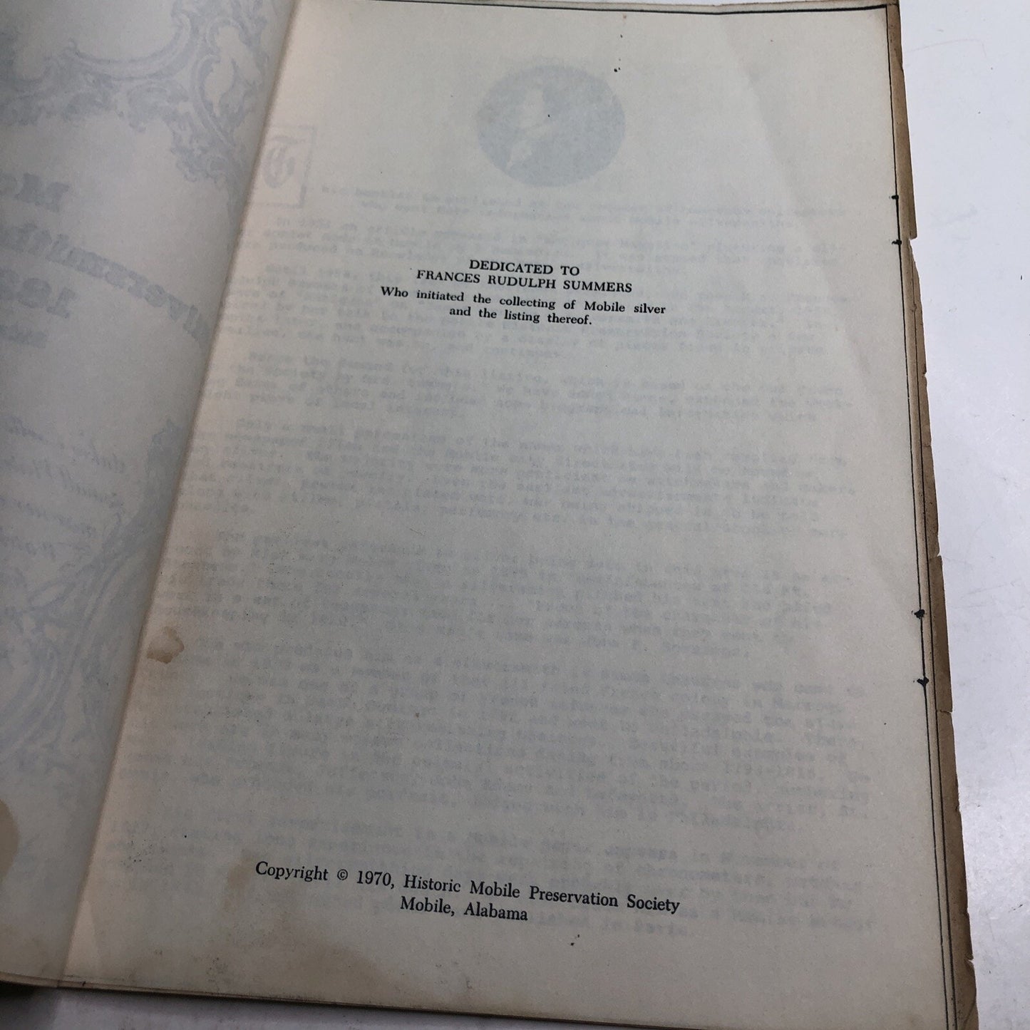 1970 Reprint Of Mobile Alabama Silversmiths And Jewelers 1820-1867 Sidney Smith