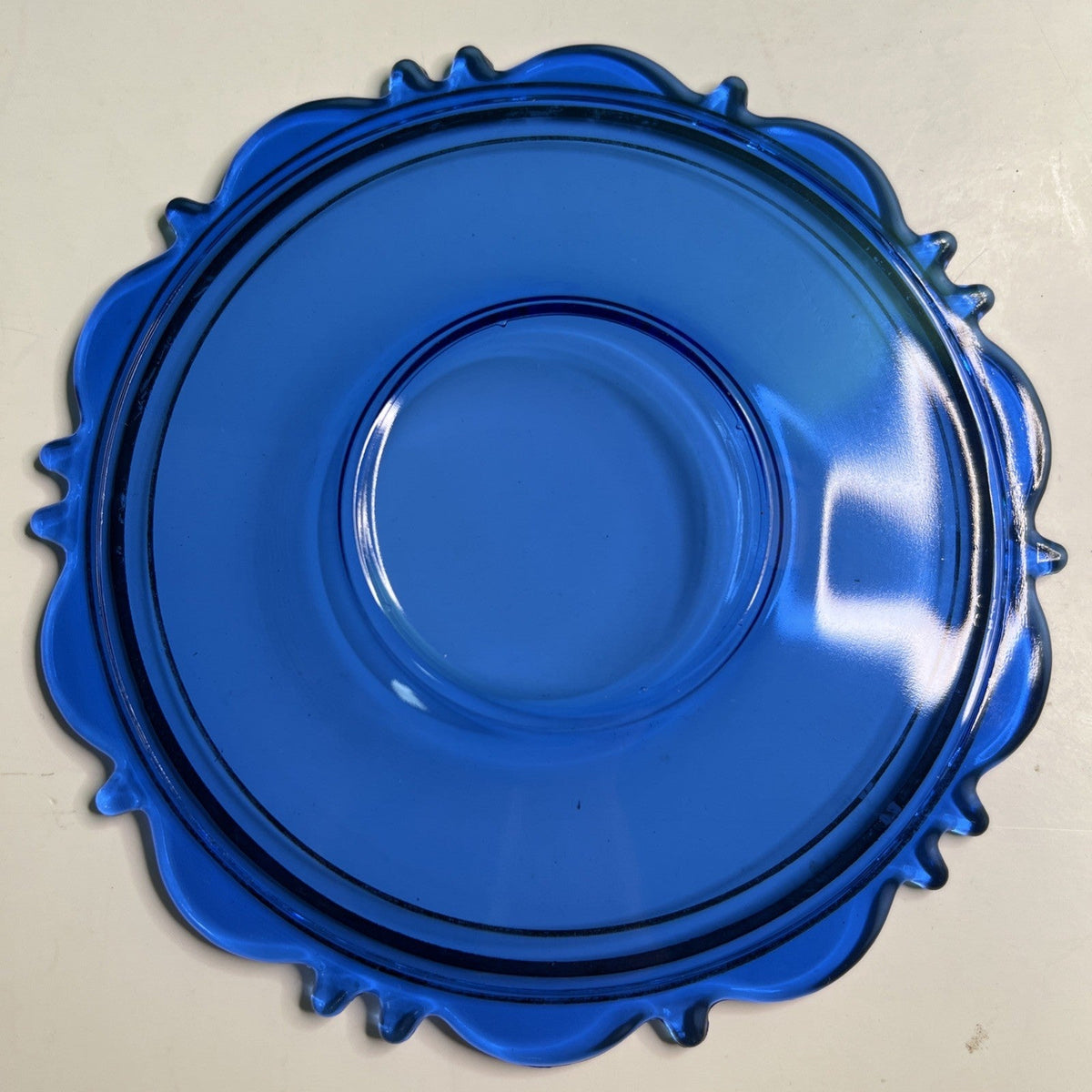 Two (2) L E Smith Mt Pleasant Cobalt Blue Cups & Saucers Vintage Pair