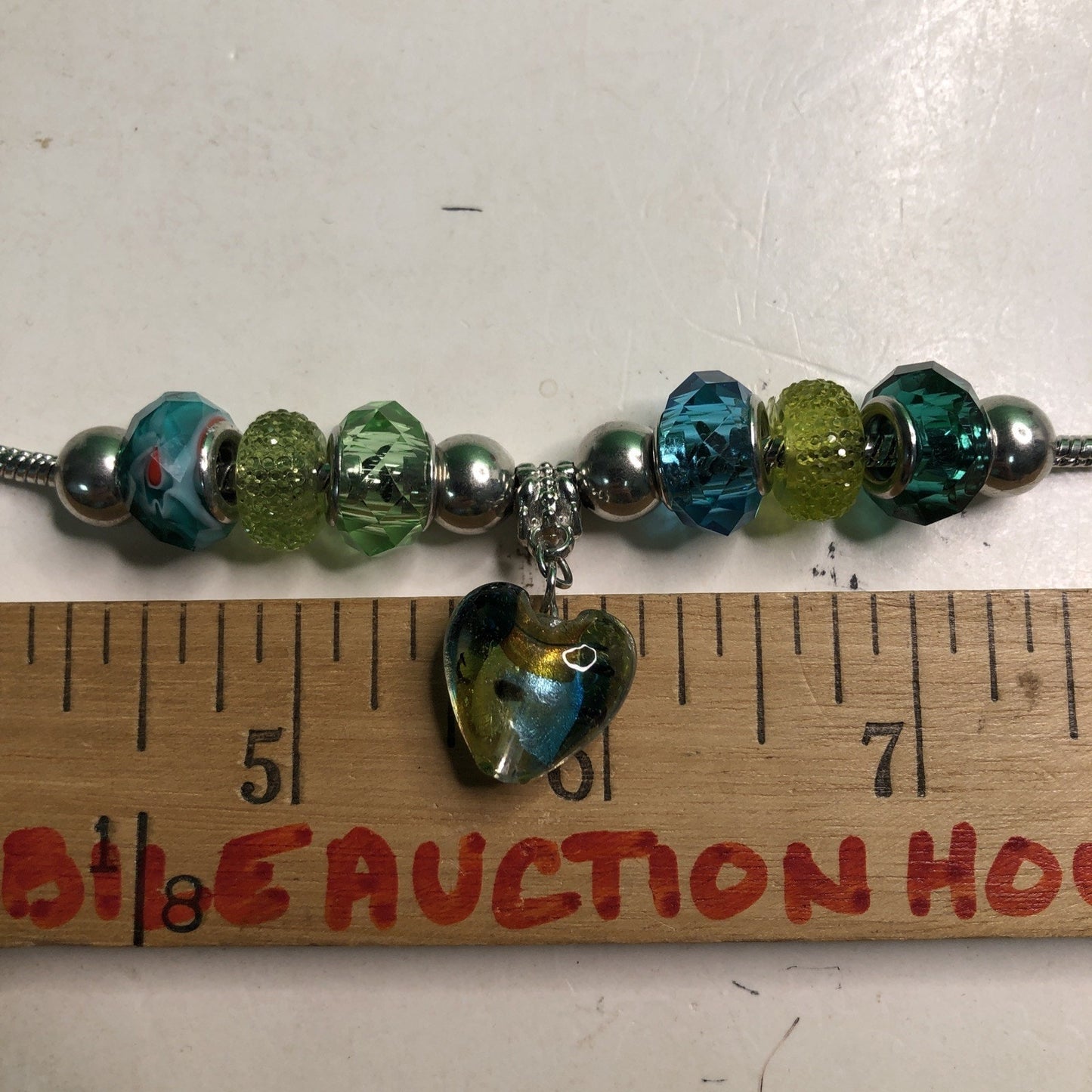 JCPenney Bracelet by Dazzling Designs Beads Heart Charm Gift Box