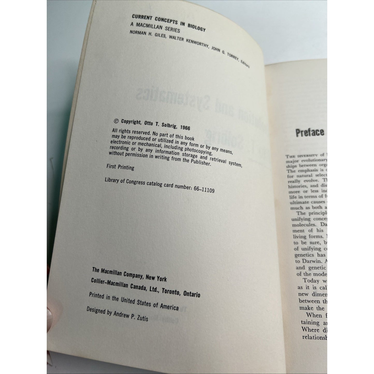 Evolution And Systematics By Otto T. Solbrig 1966 First Printing Paperback