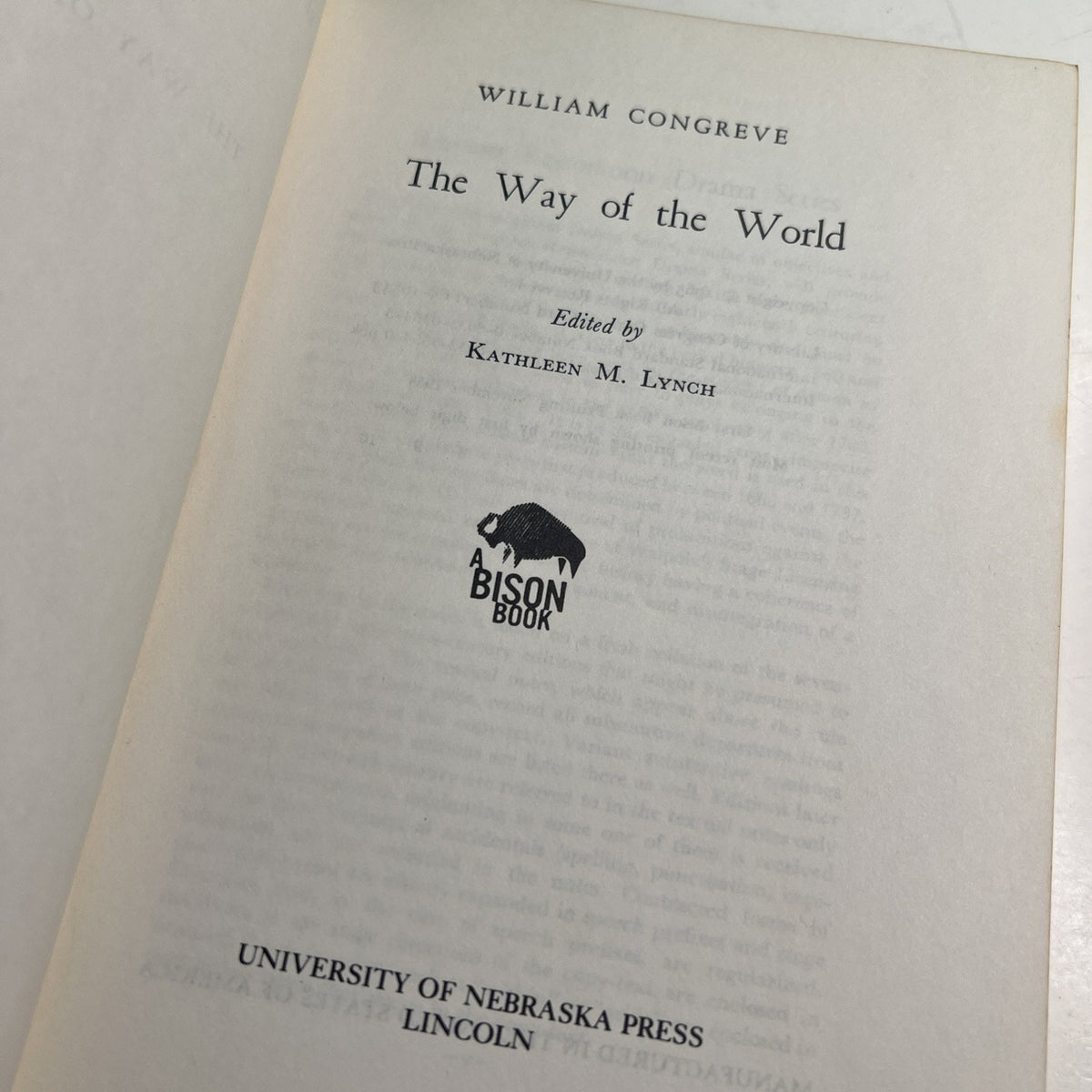 The Way of the World Restoration Drama Regents PB by William Congreve 1965