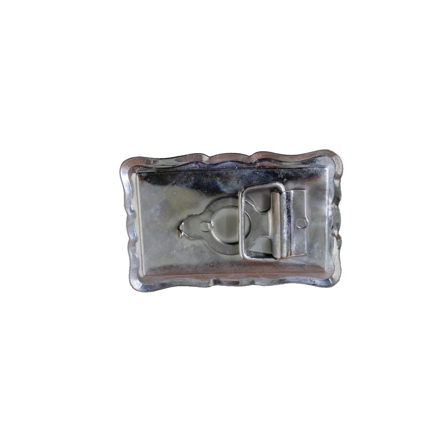 Vintage Starburst Graphic Belt Buckle Laser Etched Black Silver Leather