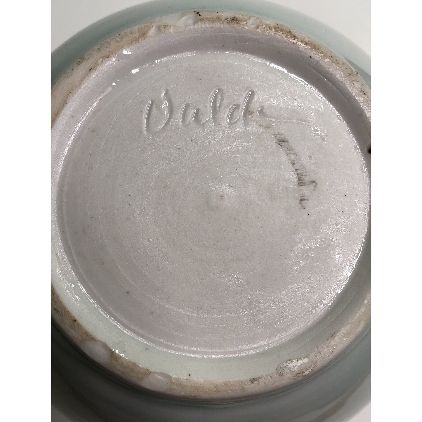 Artist Signed VALDA COX POTTERY VASE Freeform Crater Ruffled Edge Pennsylvania