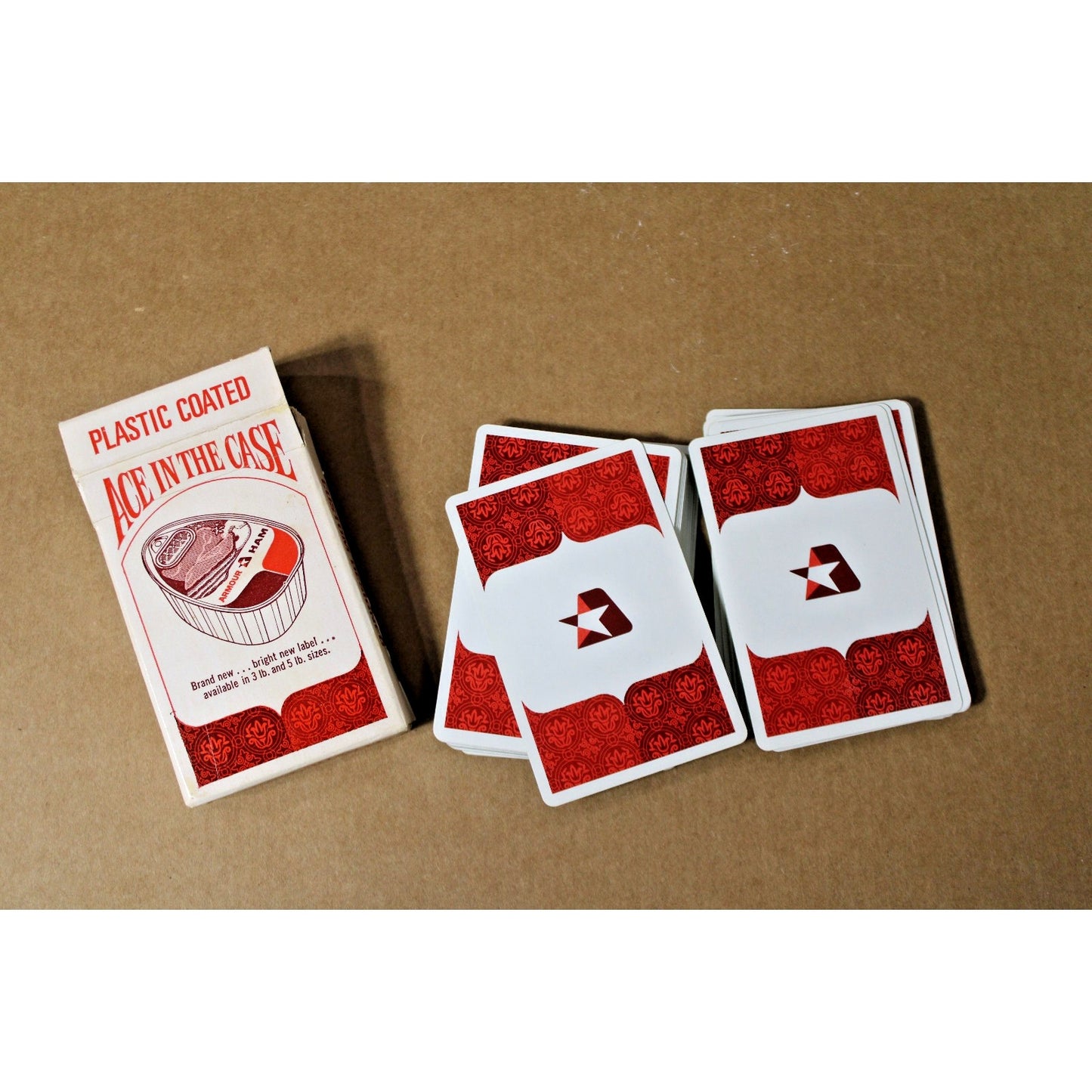 Vintage Armour Ham Promotional Playing Cards, Complete set with Jokers, Kitschy