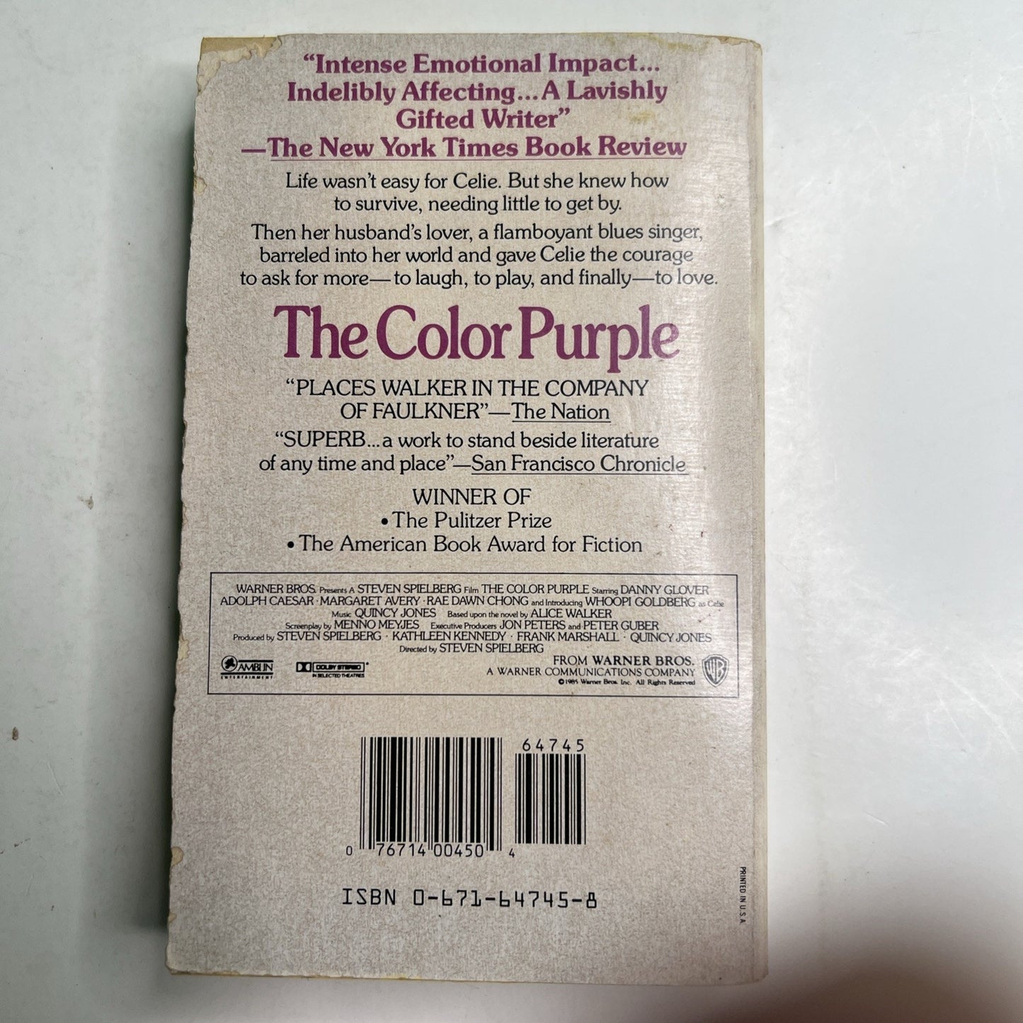Color Purple Mass Market Paperback By Alice Walker ACCEPTABLE