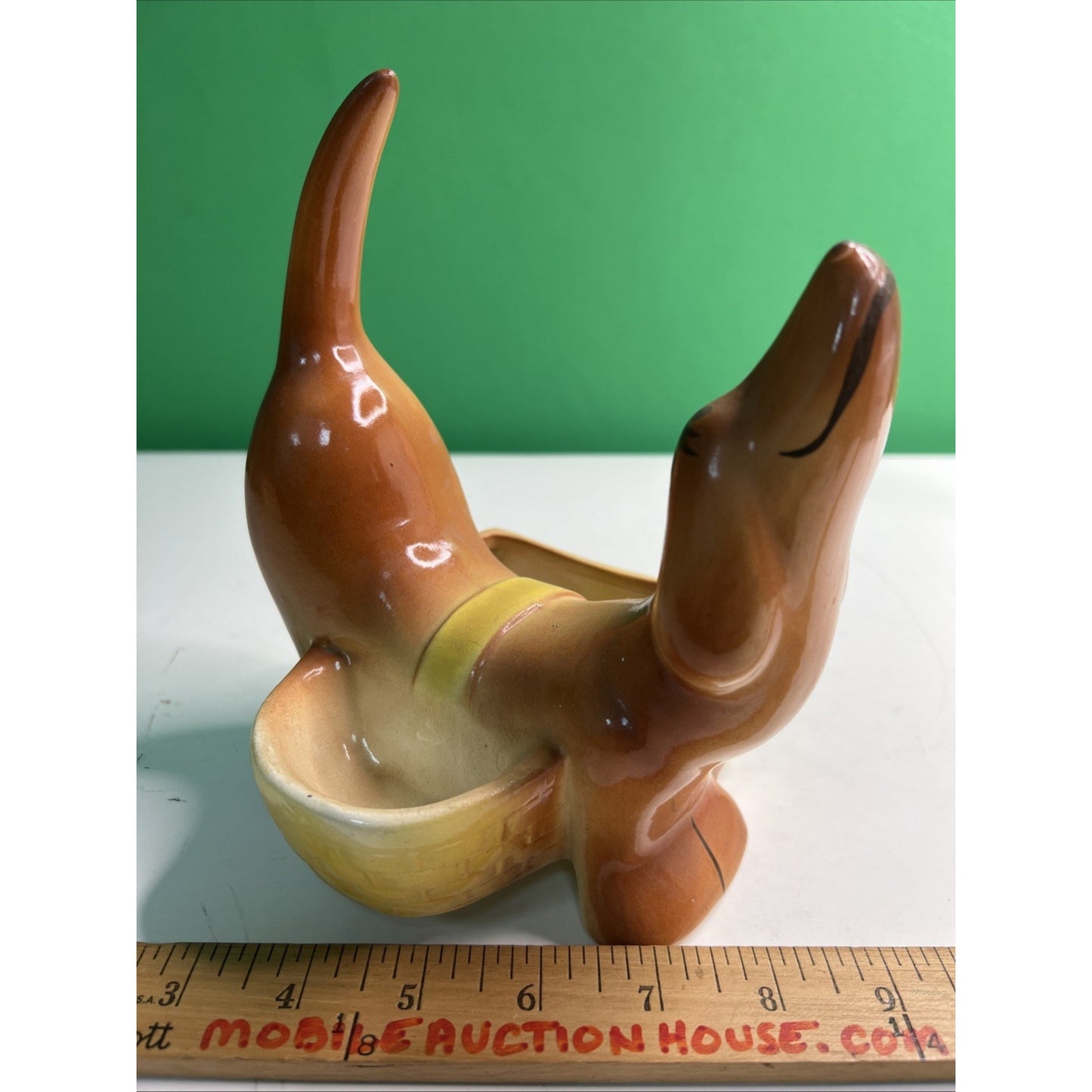 Vintage 1950s A.L. Hirsch Rover Dachshund Ceramic Dresser Caddy Valet Dish