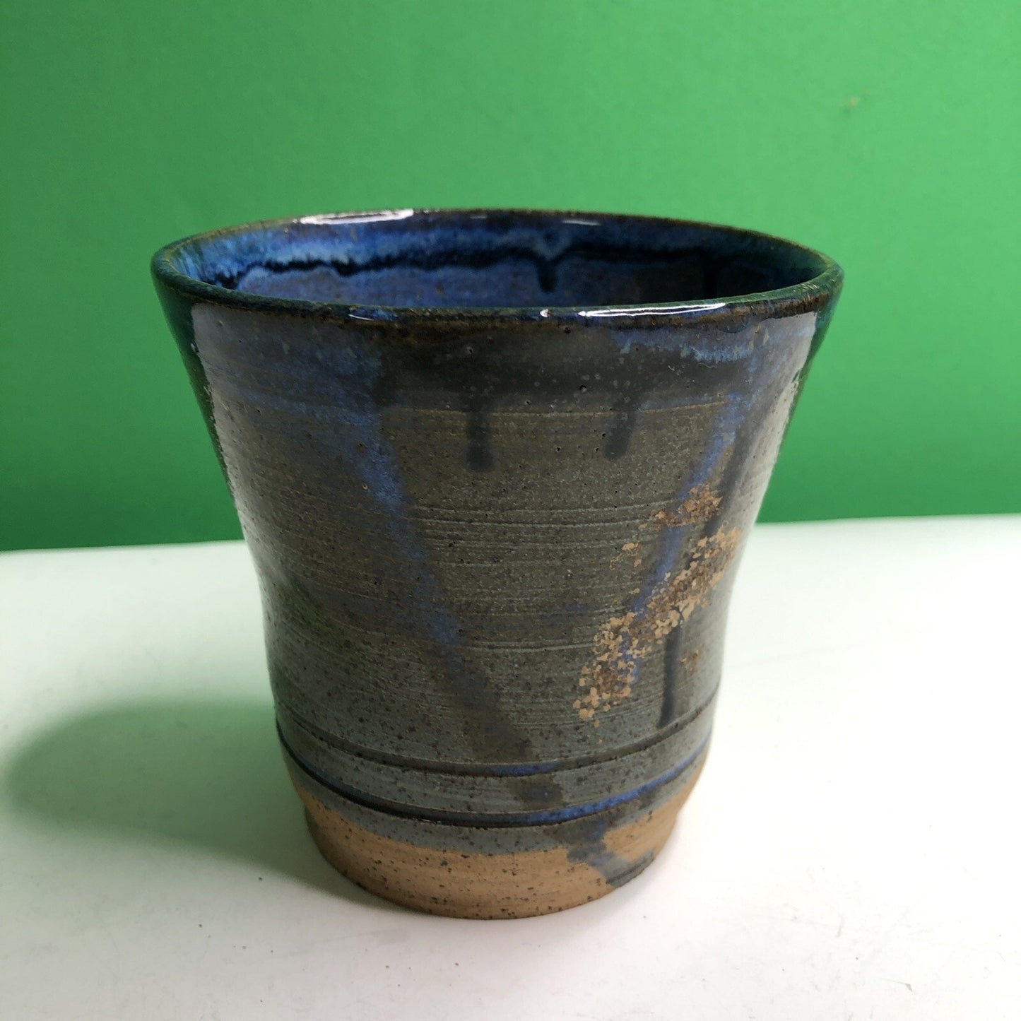 CHARLES GOLLOTT POTTERY Planter Pot Partially Glazed Speckled Mobile Alabama