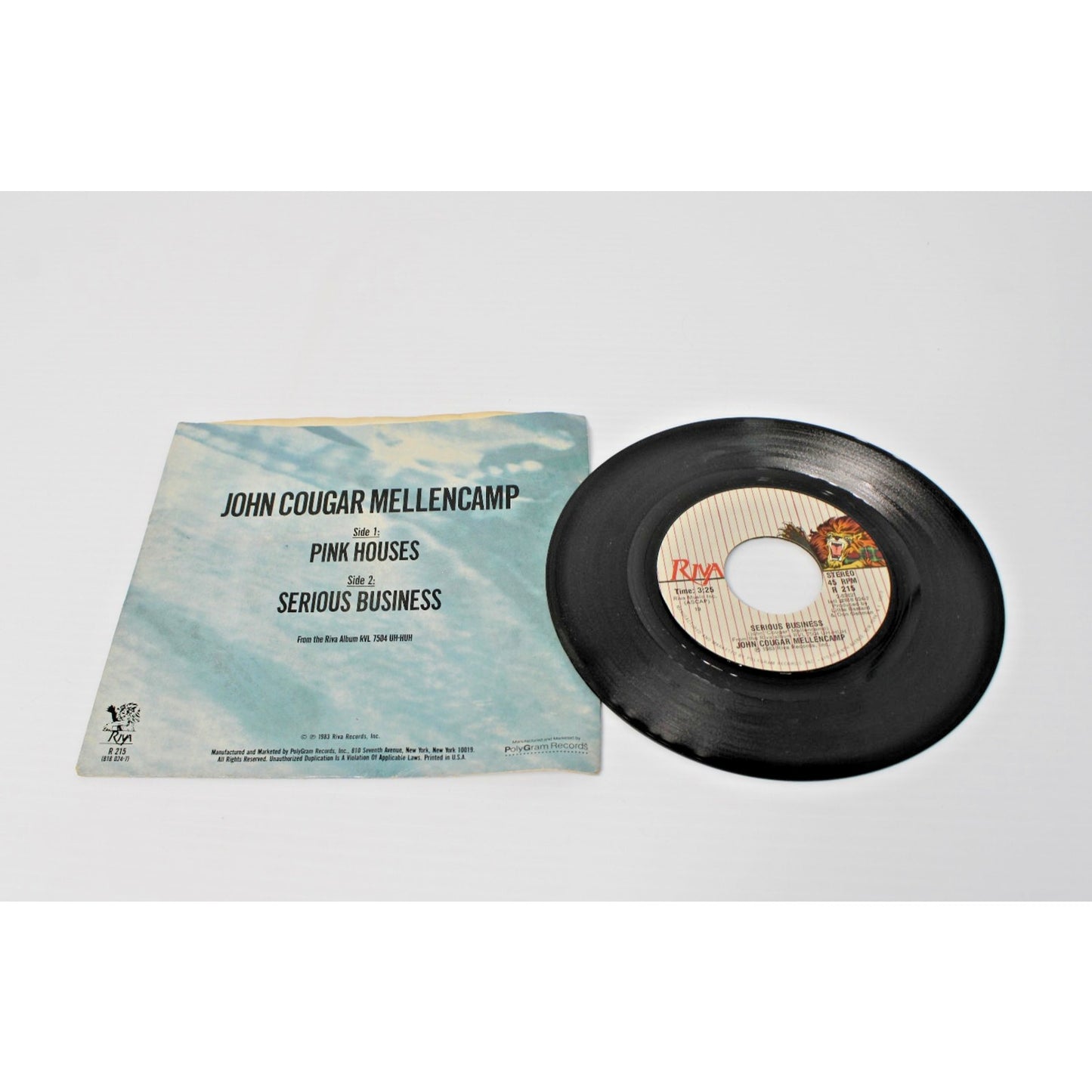 John Cougar Mellencamp- 7" 45 RPM Single w/ Sleeve- Pink Houses Serious Business