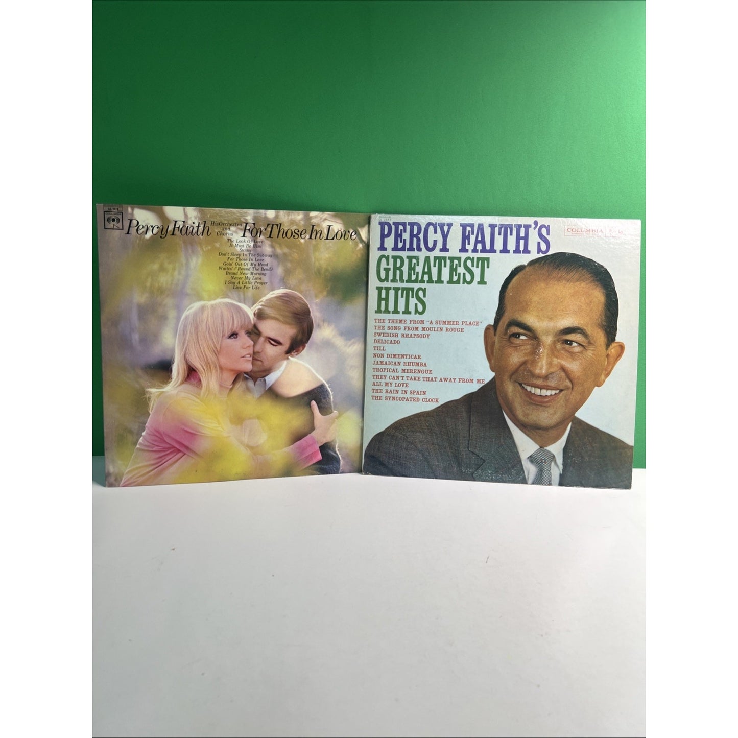 Lot of 2 PERCY FAITH & HIS ORCHESTRA For Those In Love & Greatest Hits LP Record