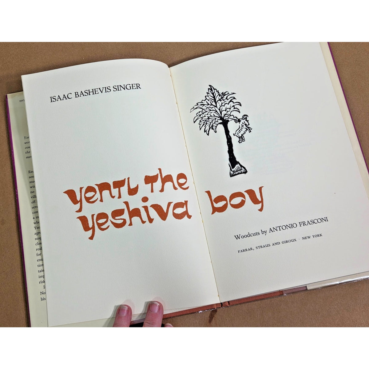 1983 First Edition Yentl the Yeshiva Boy- Isaac Bashevis Singer Antonio Frasconi