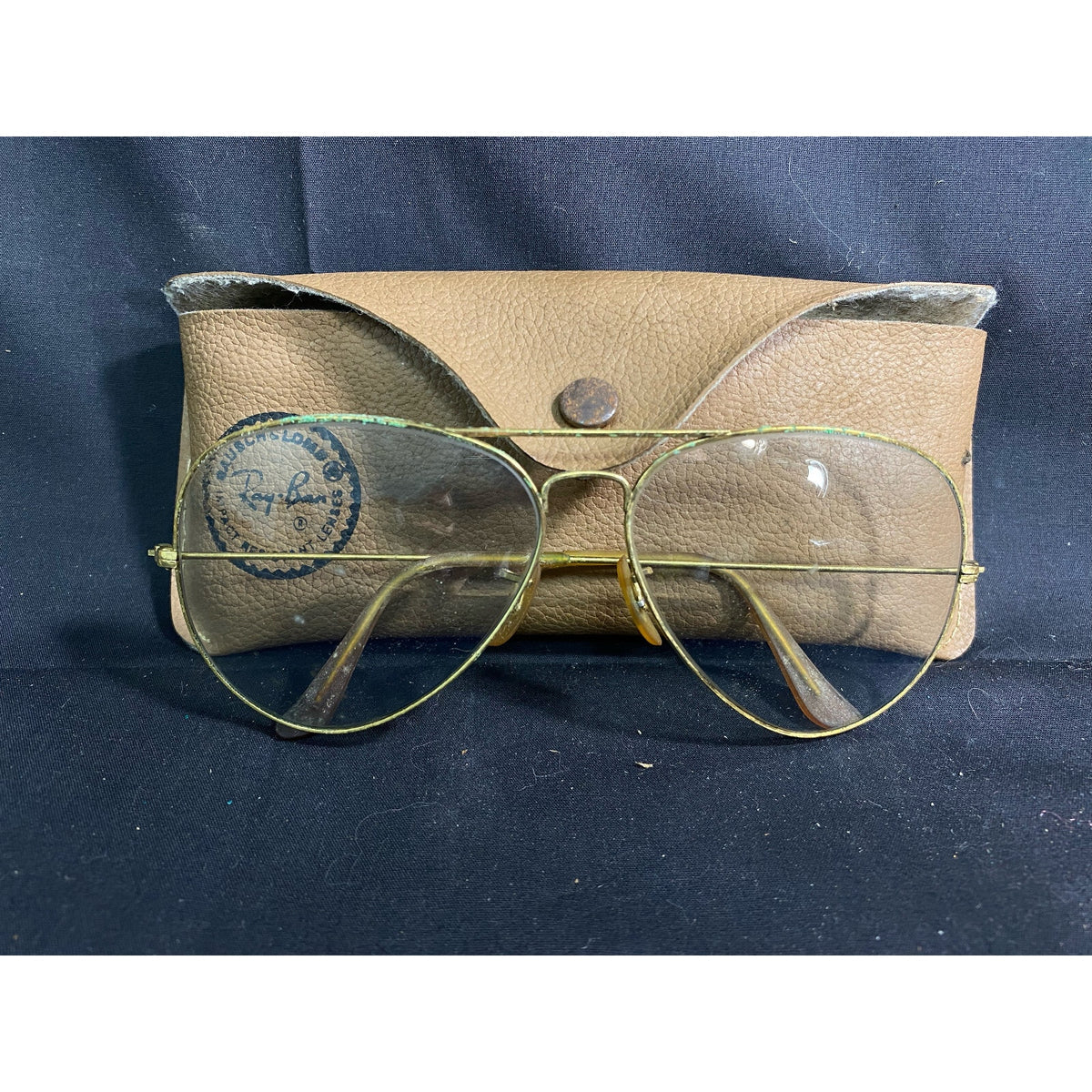 Vintage Ray Ban Clear Lens Glasses with Leather Case