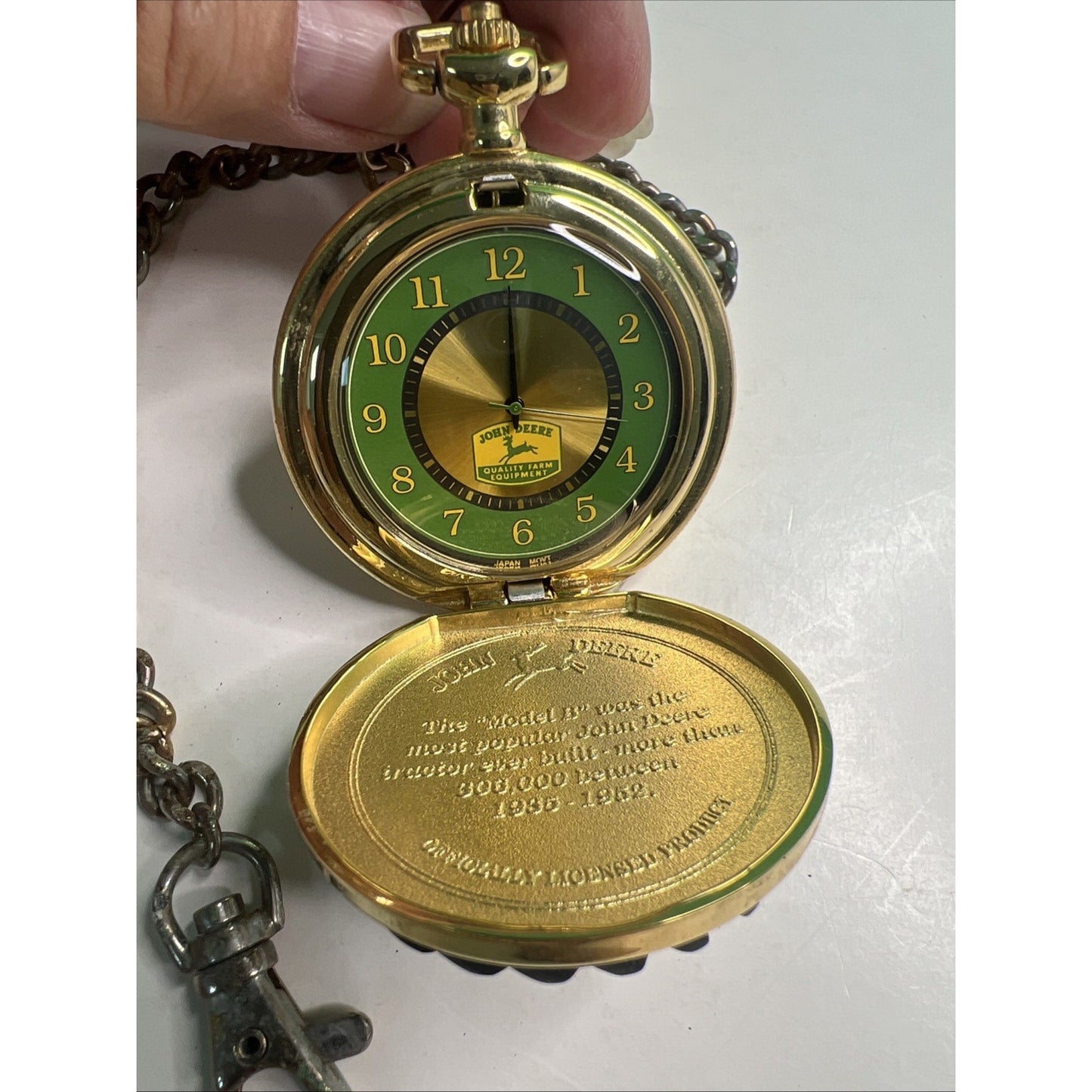 John Deere Pocket Watch Model B Franklin Mint With Case