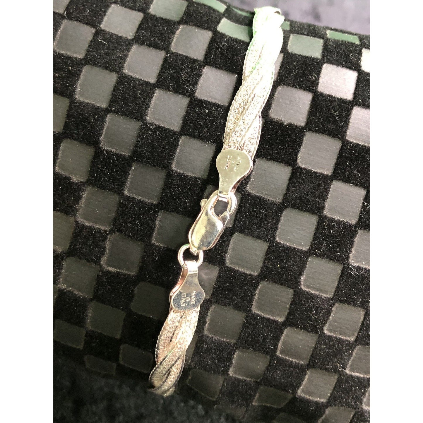 Sterling Silver 8” Braided Serpentine Bracelet Italian Milor 925 Gorgeous Gift