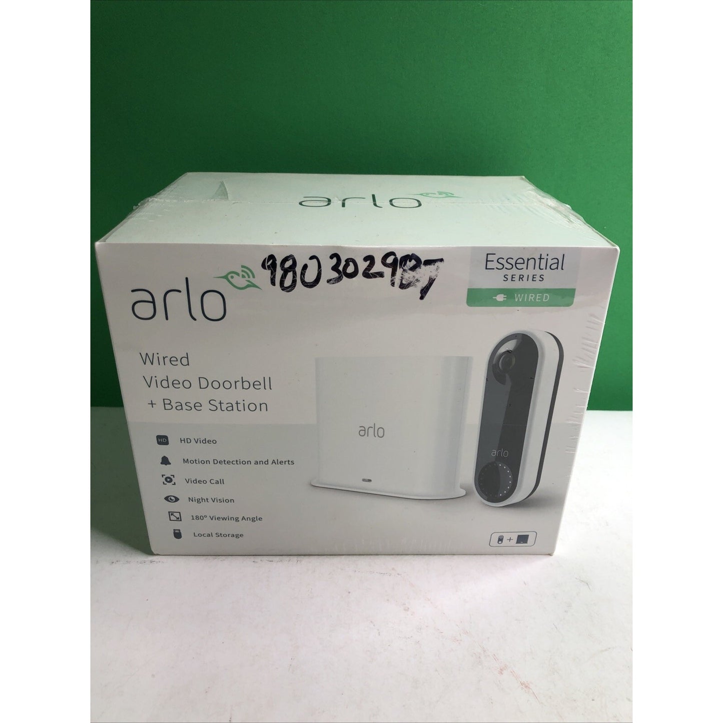 Arlo Essential Series Wired Video Doorbell + Base Station (AVDS1001-1SCNAS) New