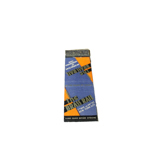 Vintage Mid Century Matchbook Brass Rail New York NYC Manhattan