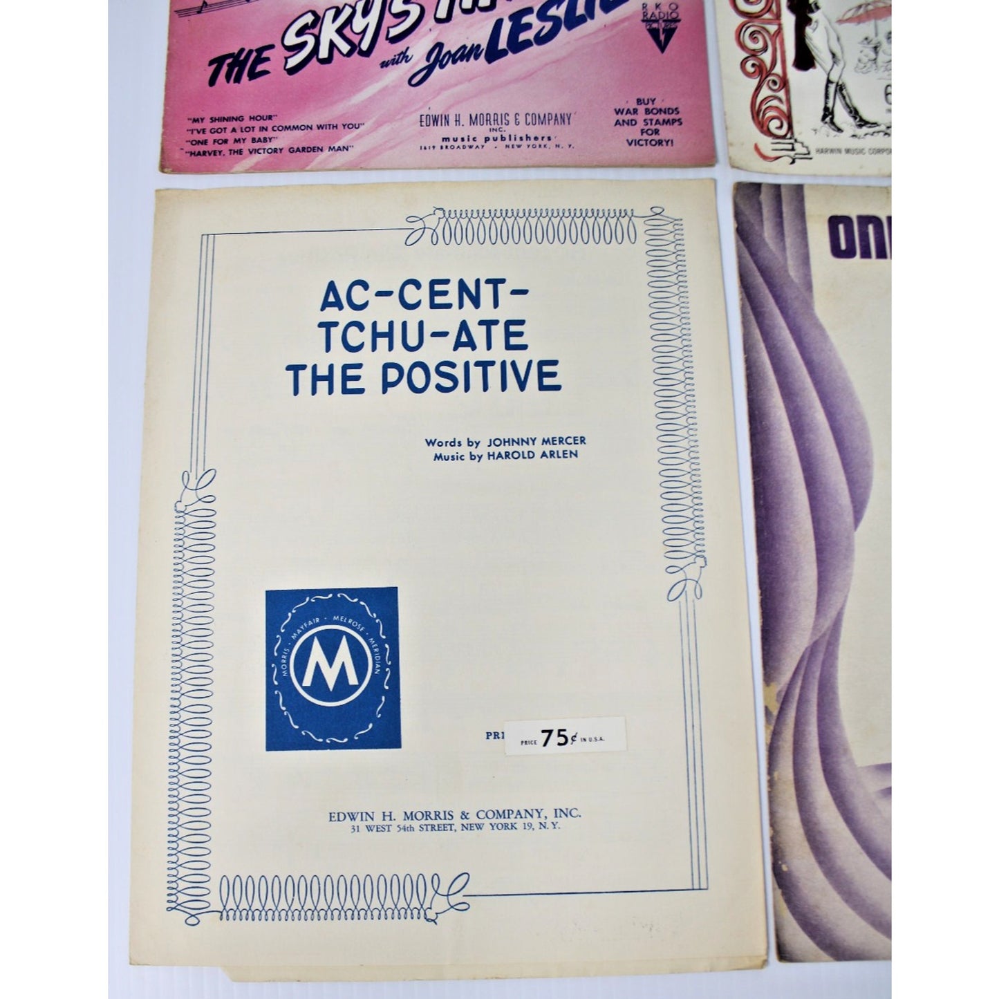 4 Pc. Vintage Sheet Music by Johnny Mercer & Harold Arlen