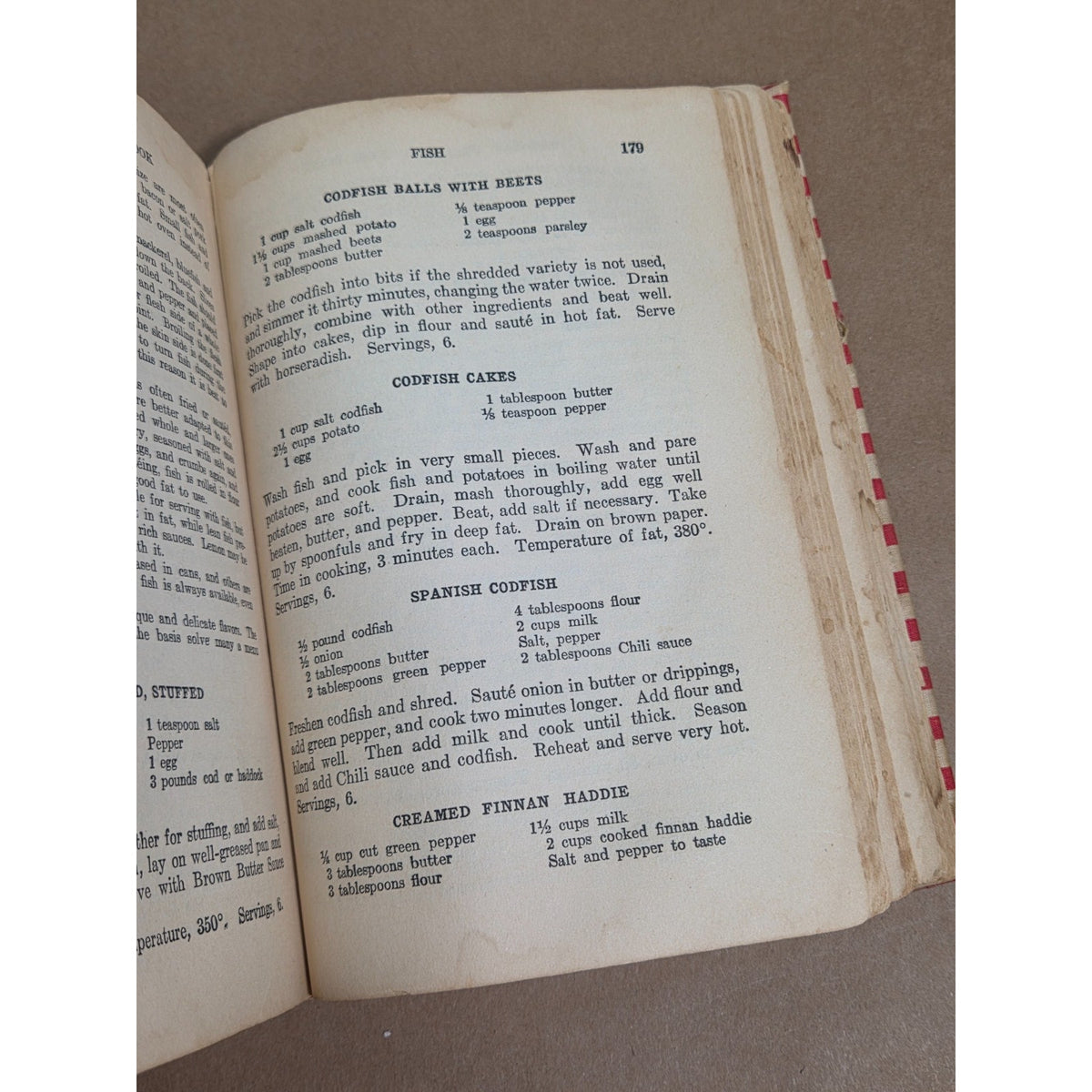 Vintage Modern Priscilla Cook Book Red White Striped Antique 1920s Cookbook