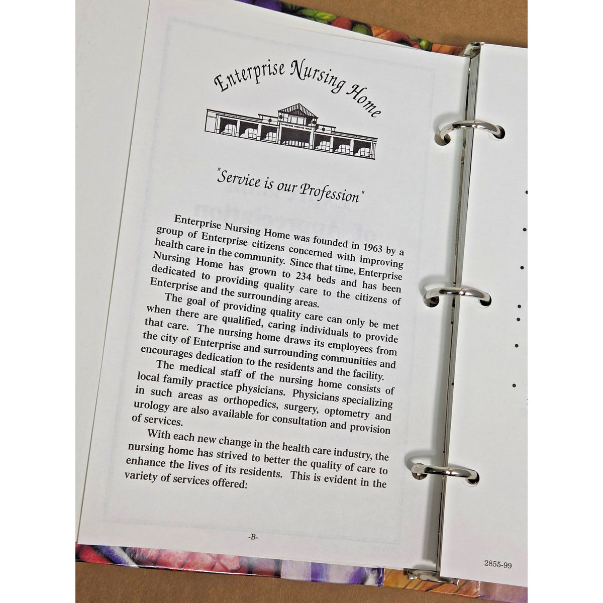 Vintage 1999 Sharing Our Best Enterprise AL Nursing Home Community Cookbook