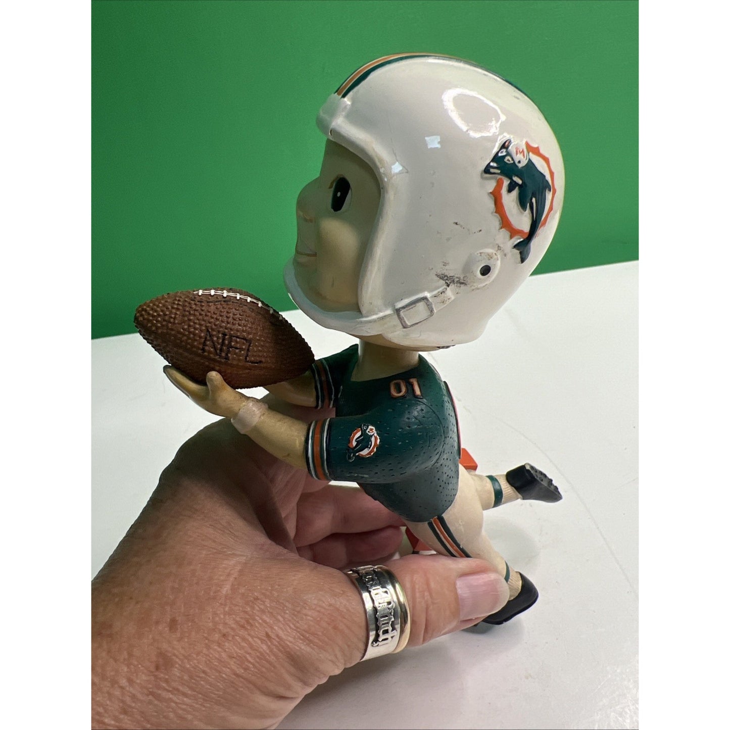 Vintage NFL Miami Dolphins Bobblehead Limited Edition COLLECTIBLE Stand Missing
