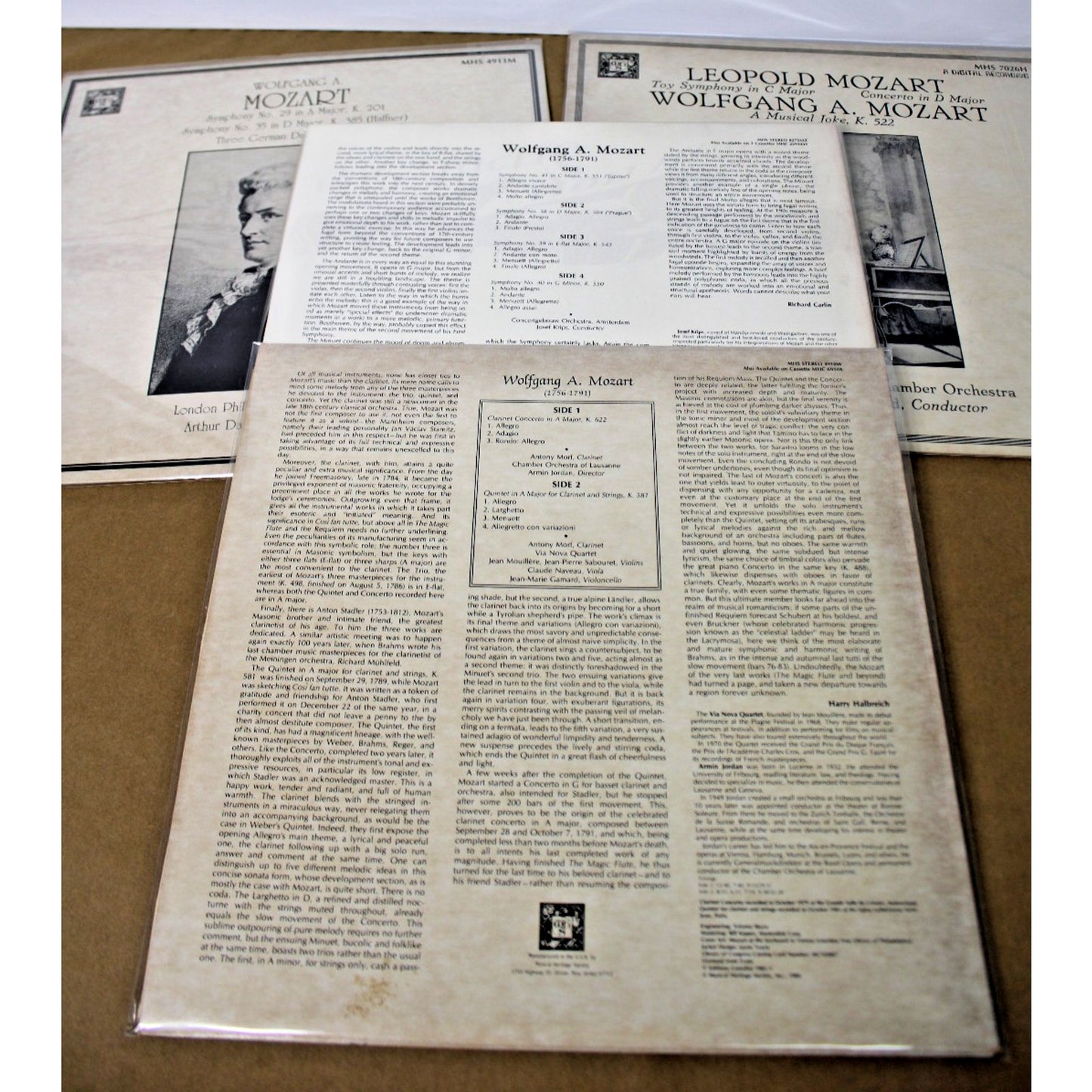 Lot 4: Musical Heritage Society- Mozart Symphonies, Concertos, Dances, Quinetets