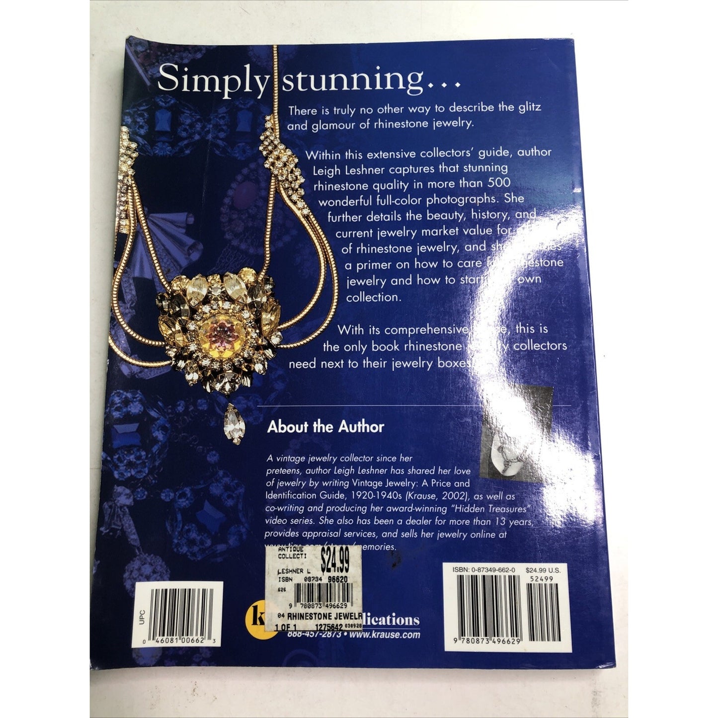 RHINESTONE JEWELRY: A PRICE AND IDENTIFICATION GUIDE By Leigh Leshner 2003 PB
