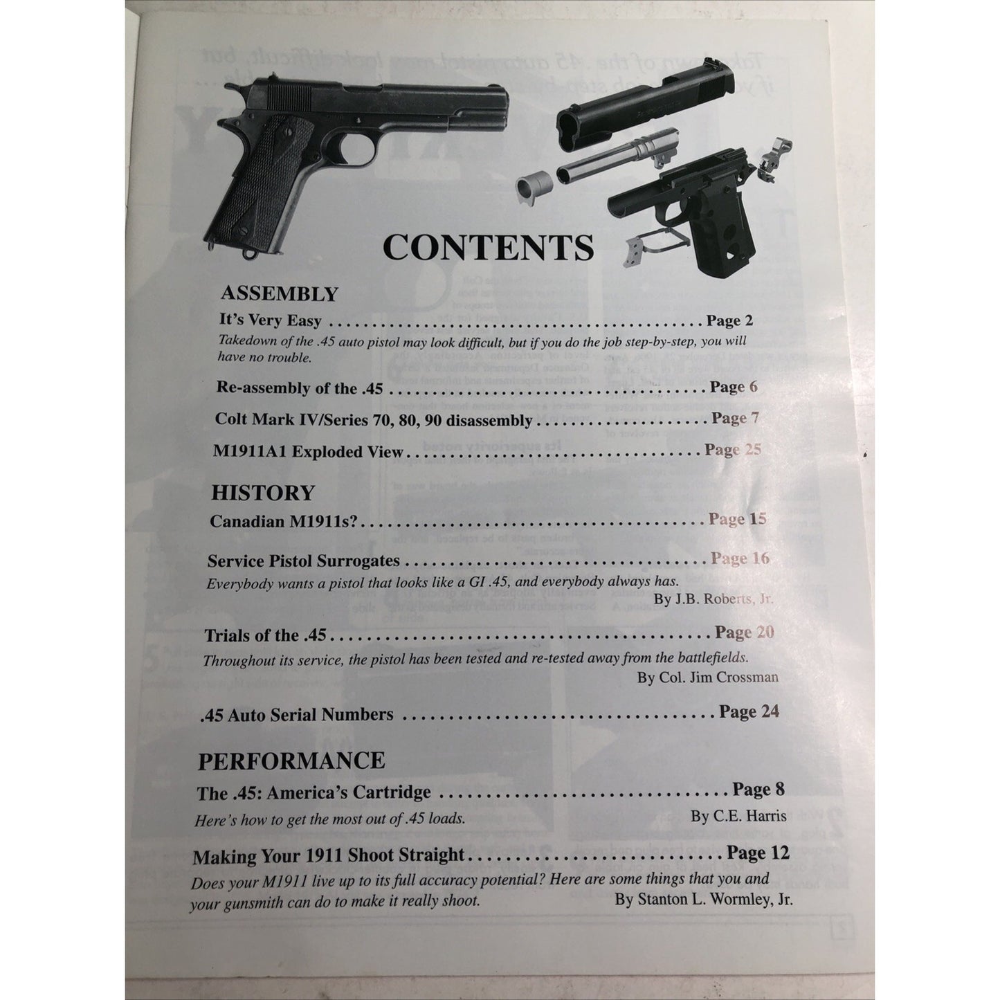 The .45 Automatic American Rifleman Reprint NRA 3rd Ed 2nd print 2001 Booklet