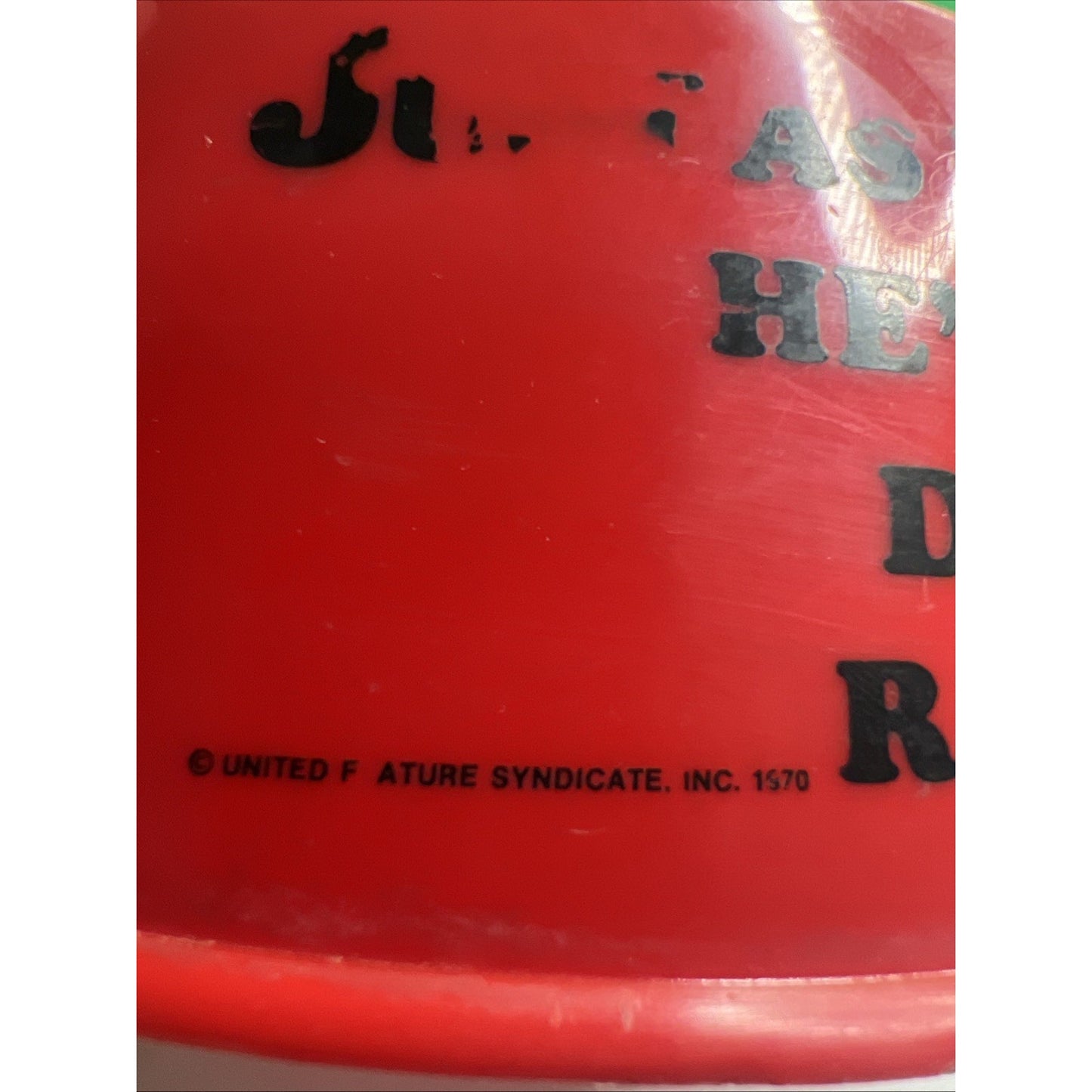 Vintage 1970's Peanuts Snoopy’s Suppertime Dog Dish Red UFS Charles Schulz