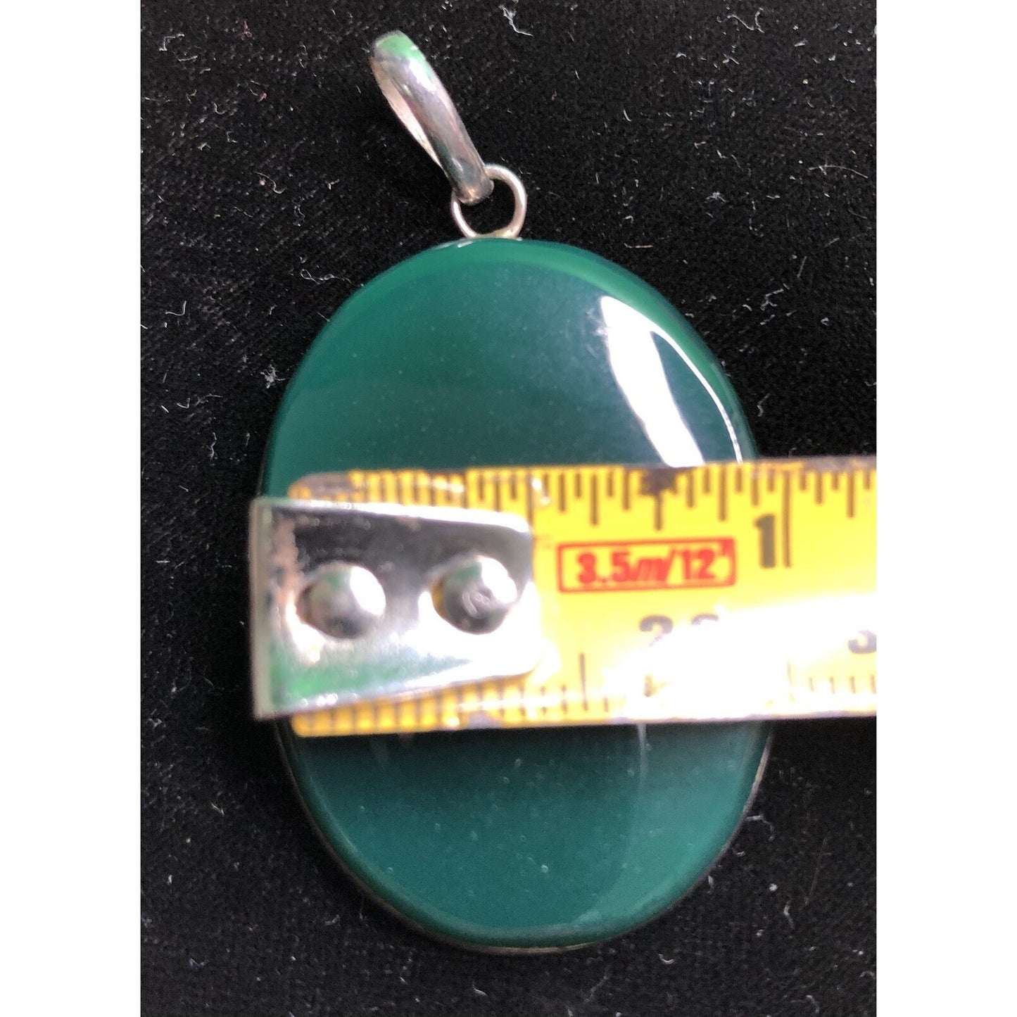 925 Sterling Silver Green Onyx Charm Pendant Beautiful Woman's Gift
